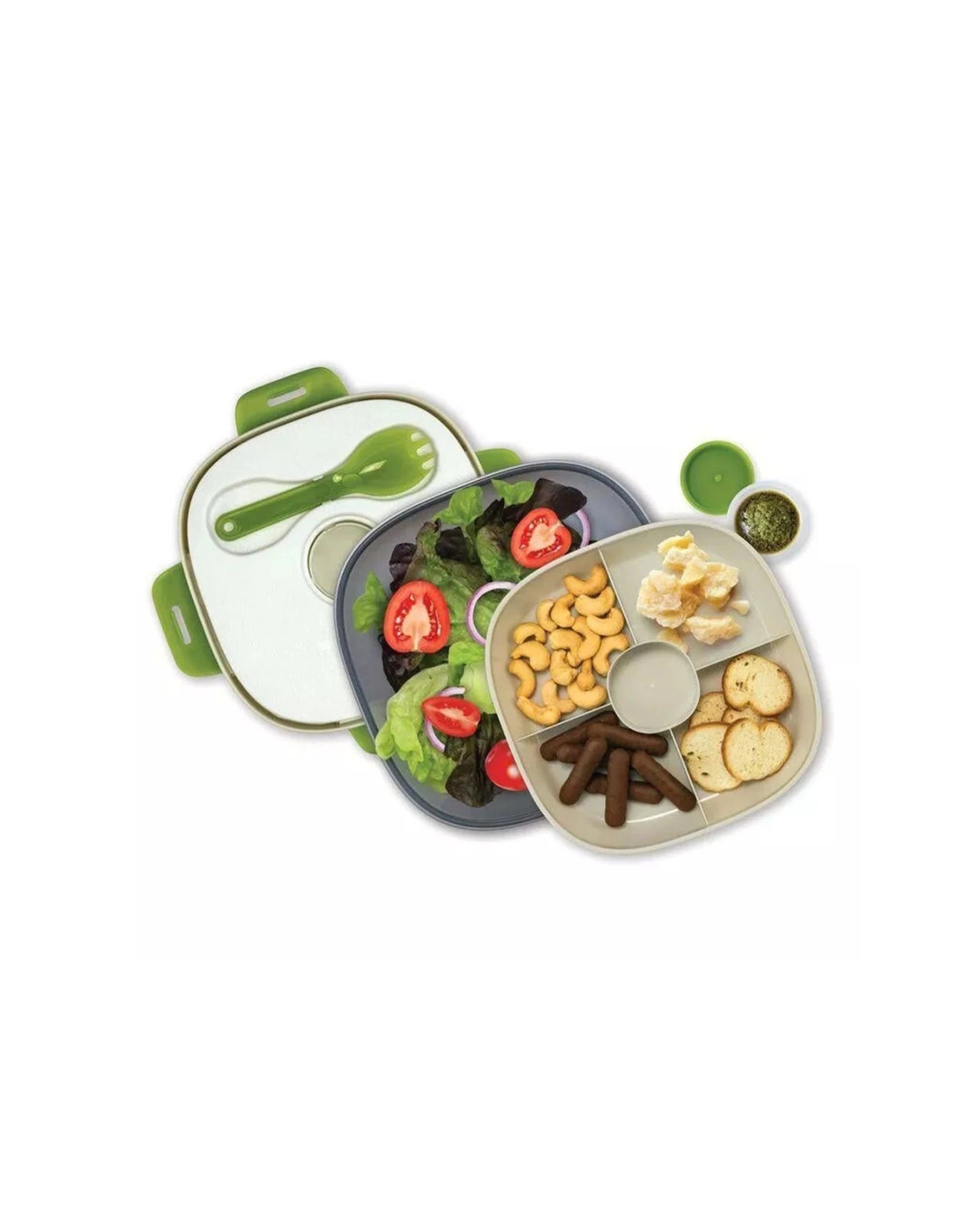 2 Avanti Food 2 Go Salad Pod With Ice Pack 1.2L 4-Compartment Tray Plastic No - Assorted, 2 of 3