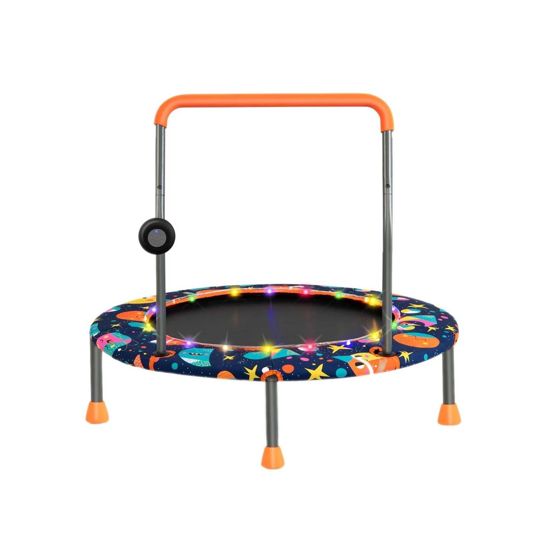 1 Costway Kids Mini Trampoline Jumping Fun Gift w/LED Light & Music, 1 of 2
