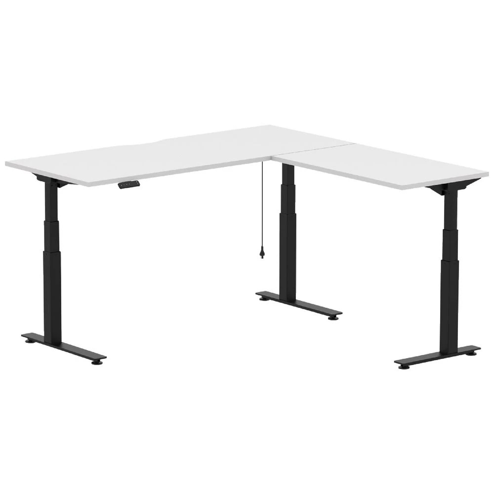 1 Stilford S2 Electric 1800mm Corner Workstation Black/White Desks, Tables and Workstations, 1 of 6