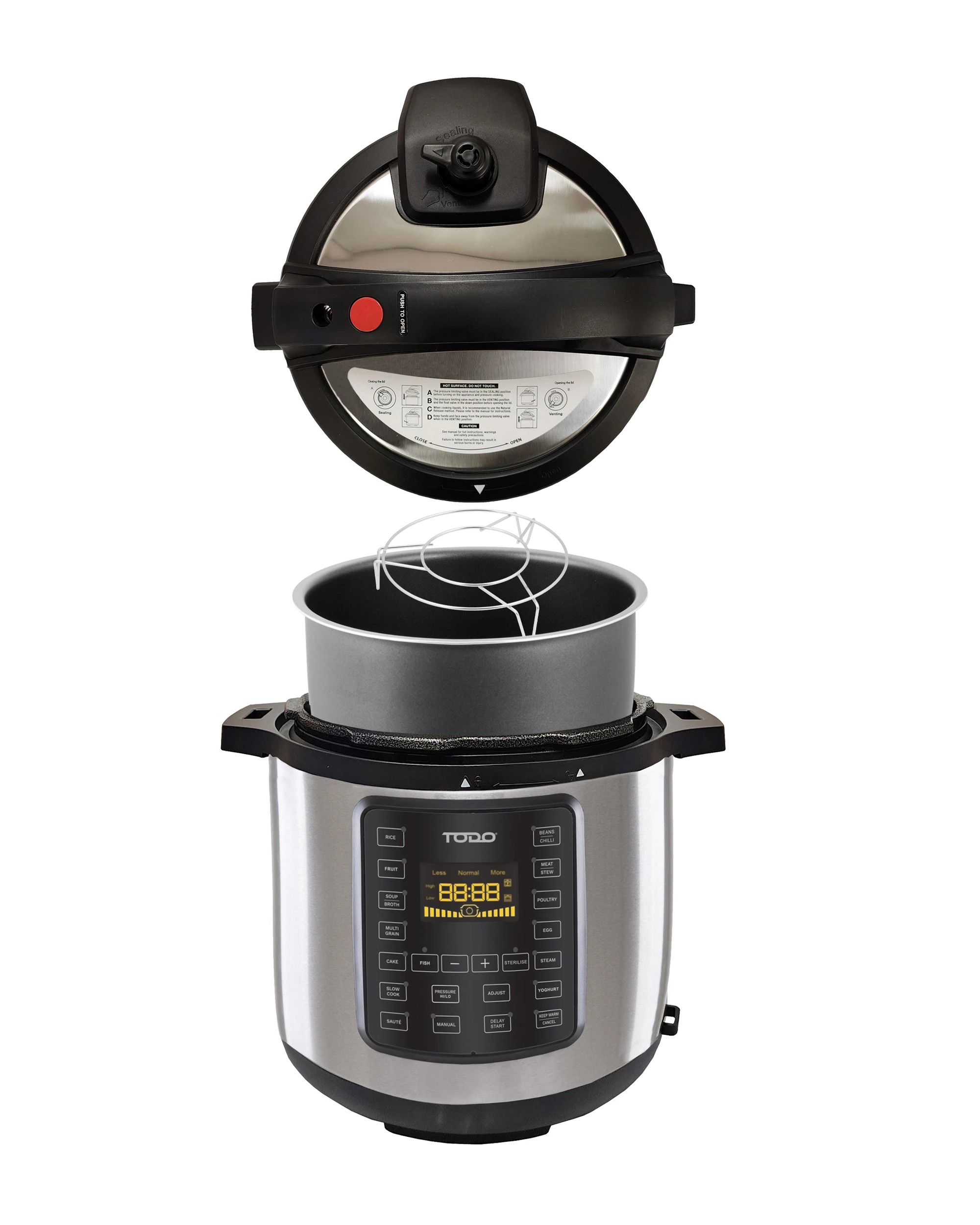 3 TODO 6L Electric Pressure Cooker 15 Preset Functions 1000W Non-Stick Cooking Pot, 3 of 8