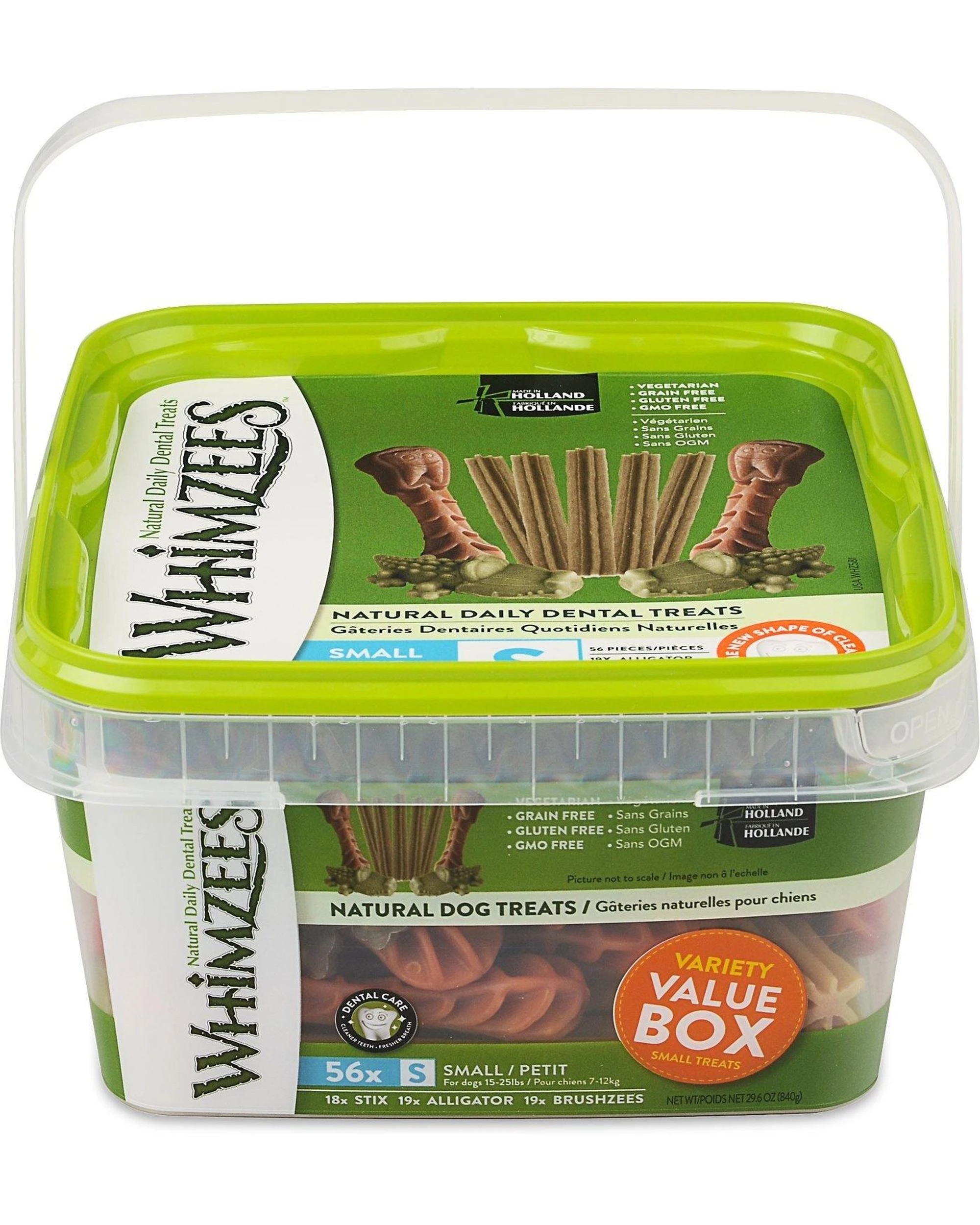 1 Whimzees Variety Value Box Dental Care Dog Treat Small 56 Pack, 1 of 1