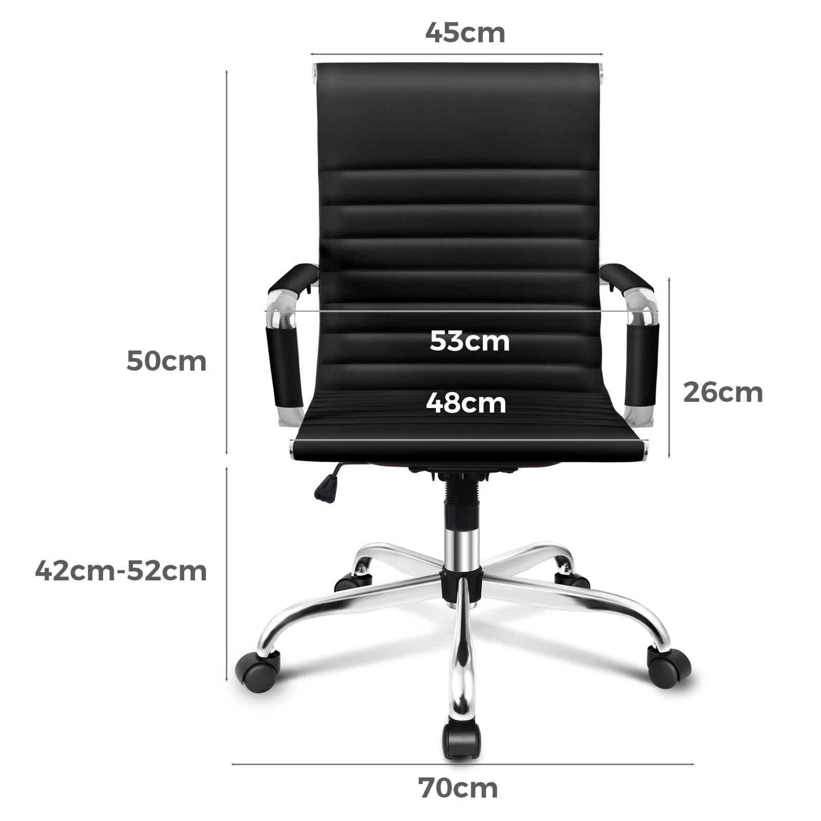 3 Alfordson Office Chair Ergonomic Executive Computer Seat Gaming Mid Back - Black, 3 of 10