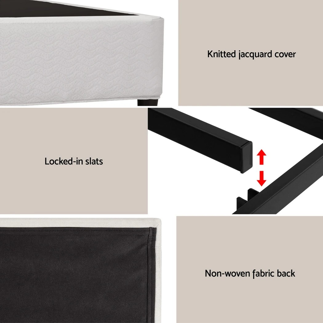5 Artiss Queen Bed Frame with Headboard Platform Bed Base   Fabric - Multi, 5 of 6