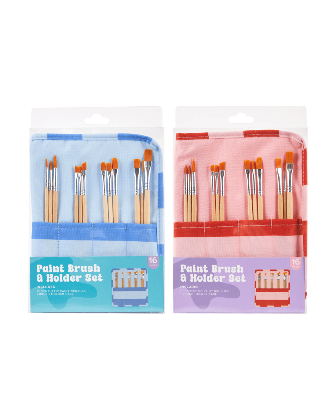 1 16 Piece Paint Brush and Holder Set - Assorted, 1 of 6