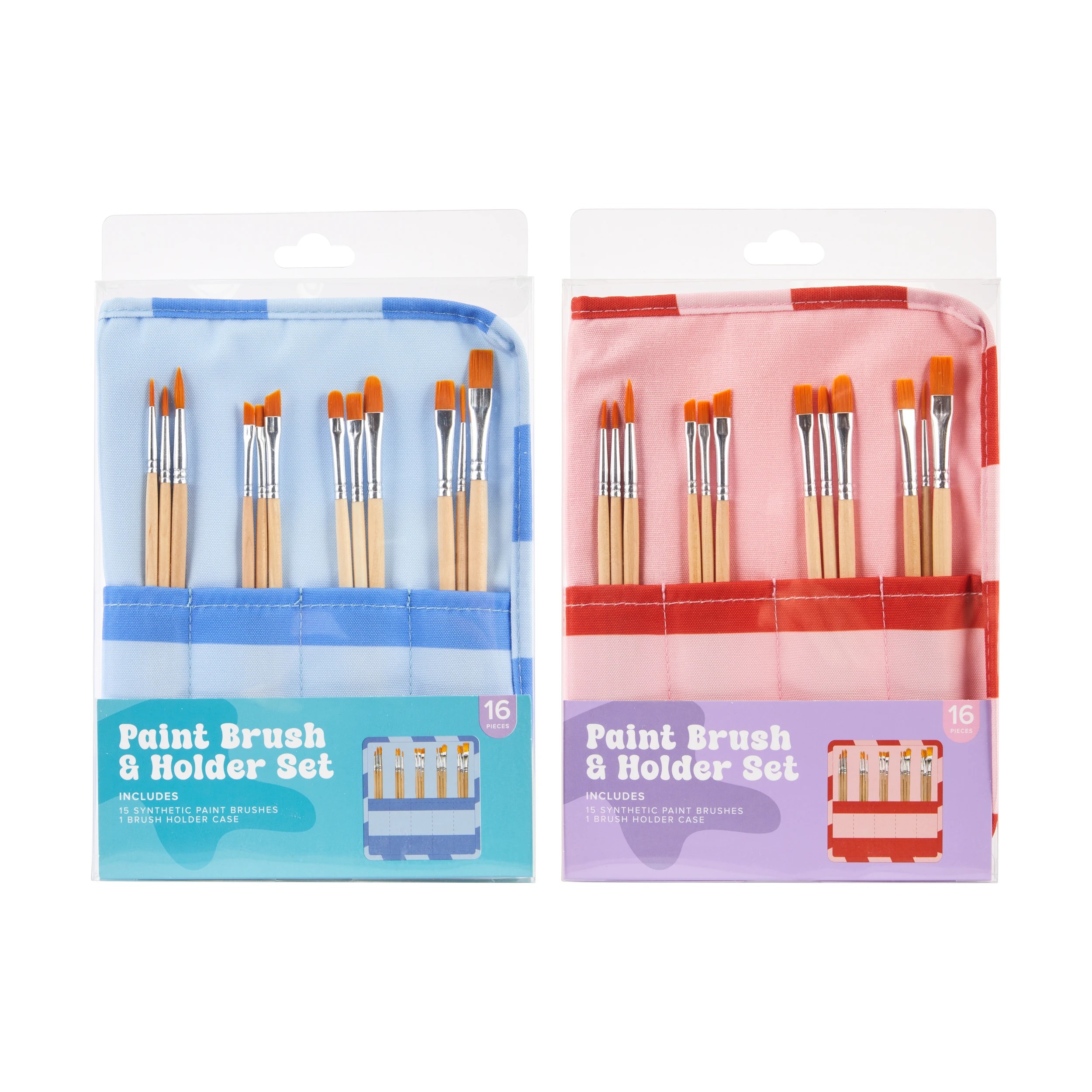 1 16 Piece Paint Brush and Holder Set - Assorted, 1 of 6