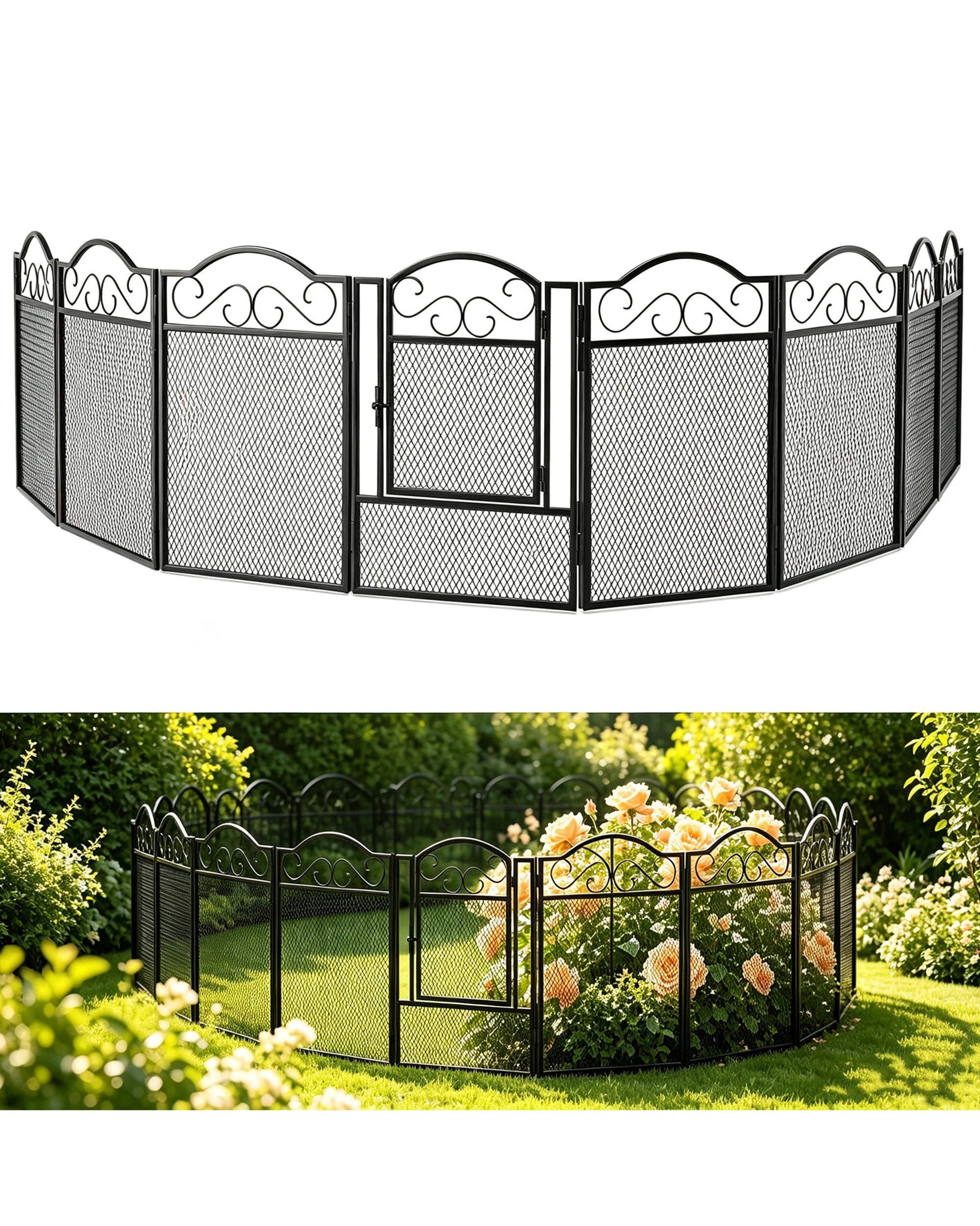 1 Advwin 8 Panel Pet Playpen Heavy-duty Dog Cage Pet Fence Pet Enclosure Cage