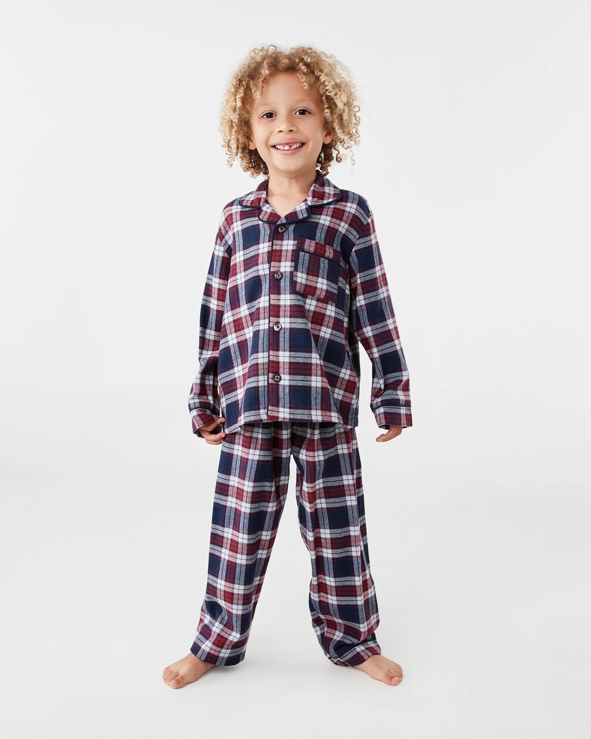 1 Flannel Pyjama Set Red Checks, 1 of 7