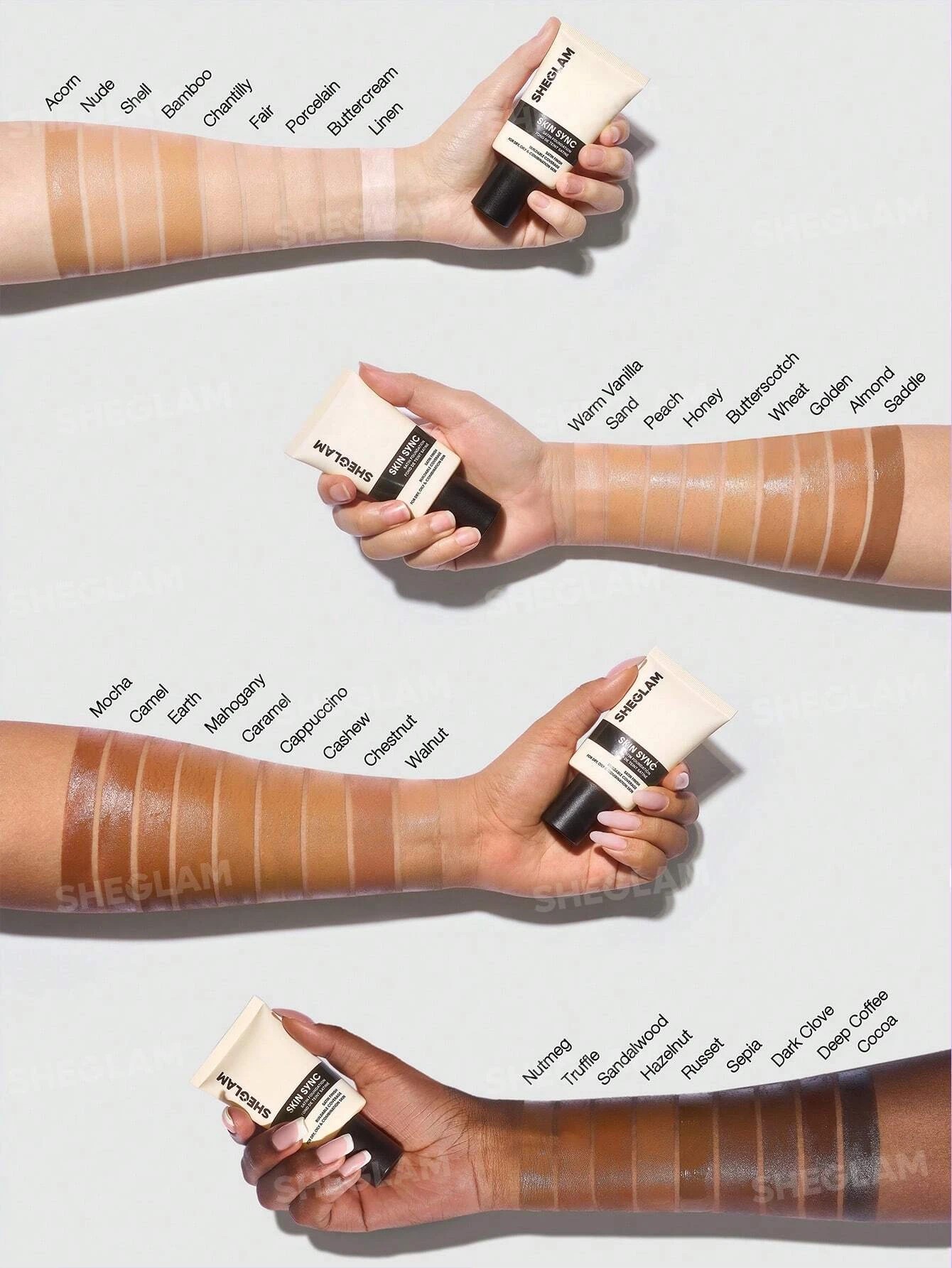 8 SHEGLAM Skin Sync Satin Foundation - Shell, 8 of 10