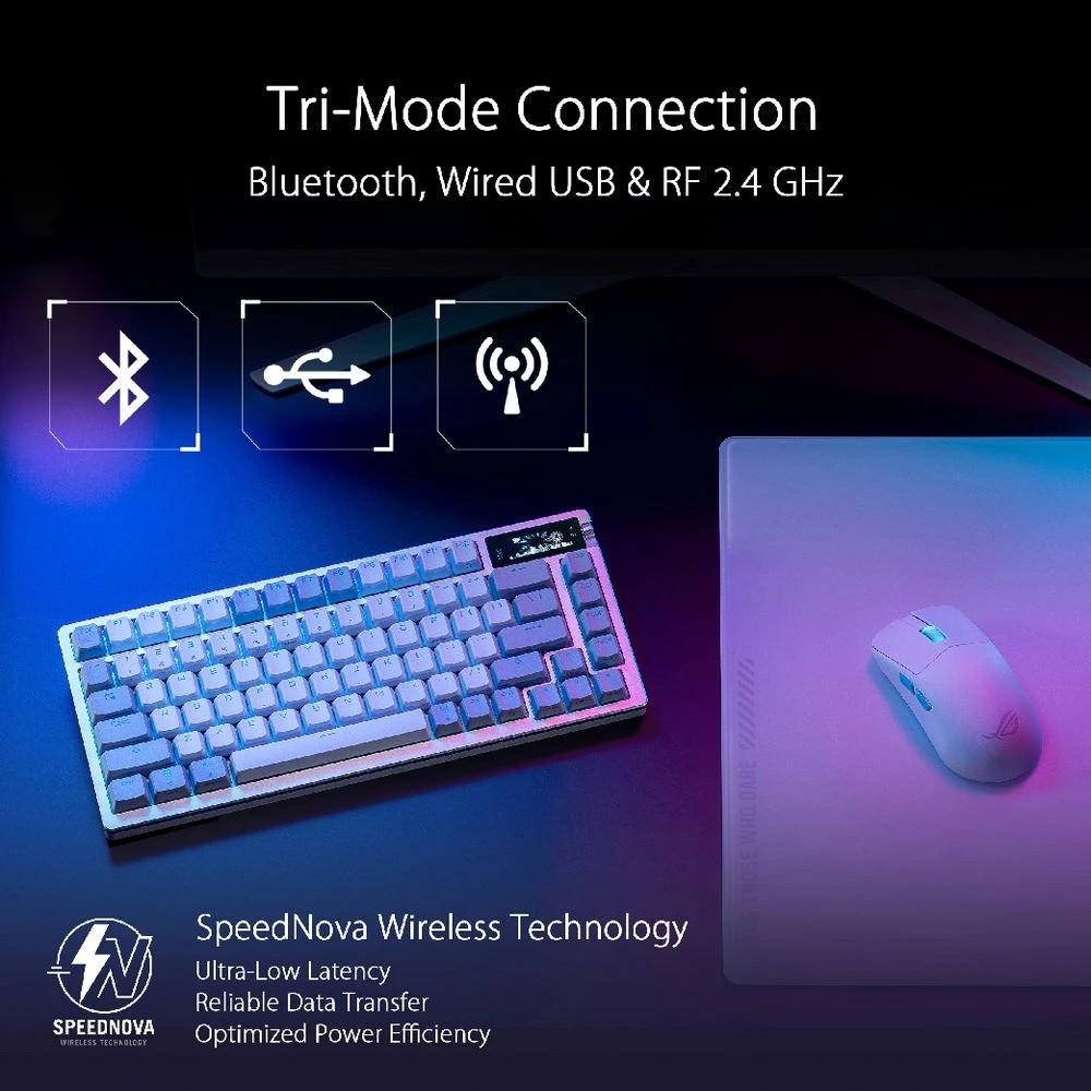 10 ASUS ROG Azoth Wireless Gaming Keyboard NX Snow Switch White, 10 of 10