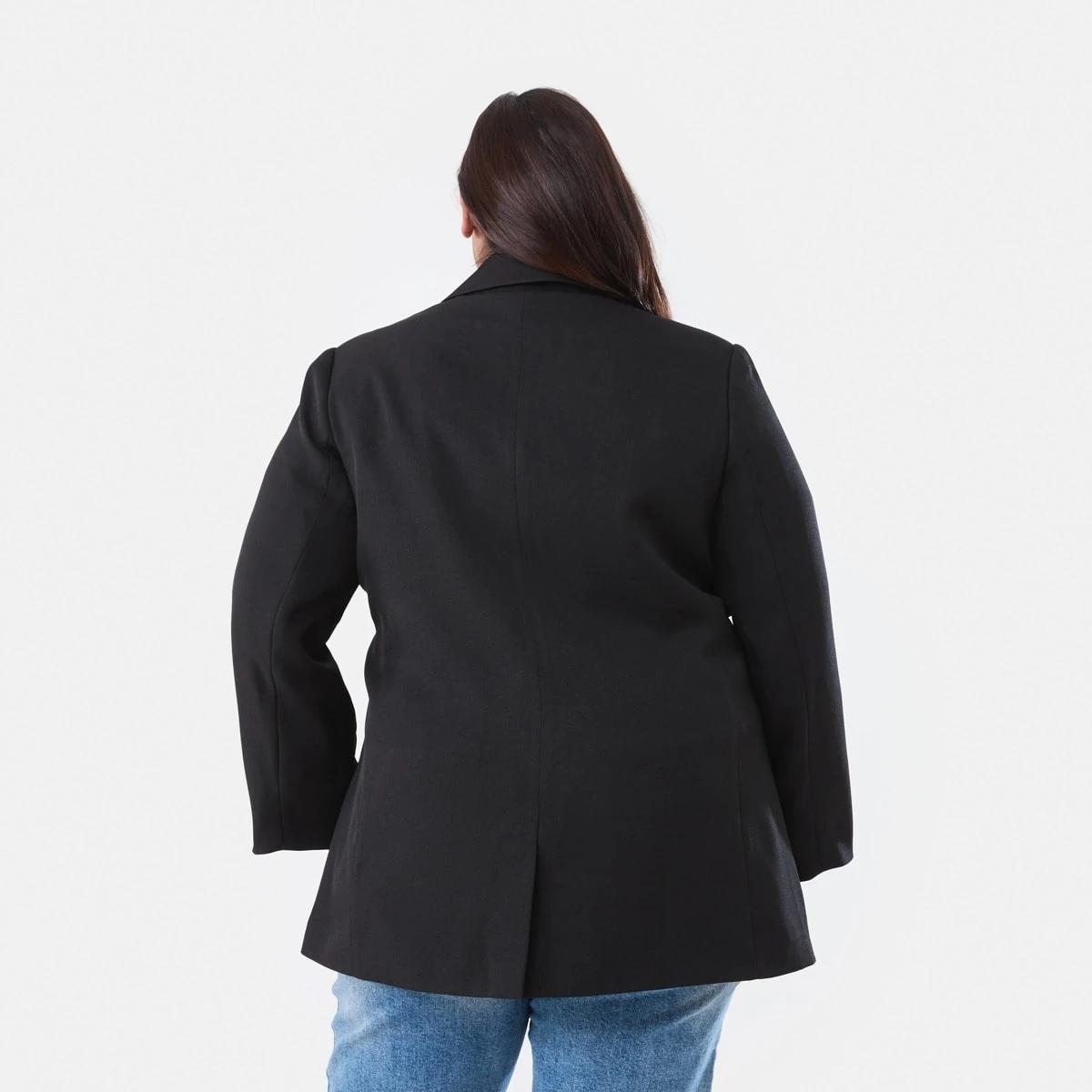 4 Curve Cuff Split Blazer BLACK, 4 of 6