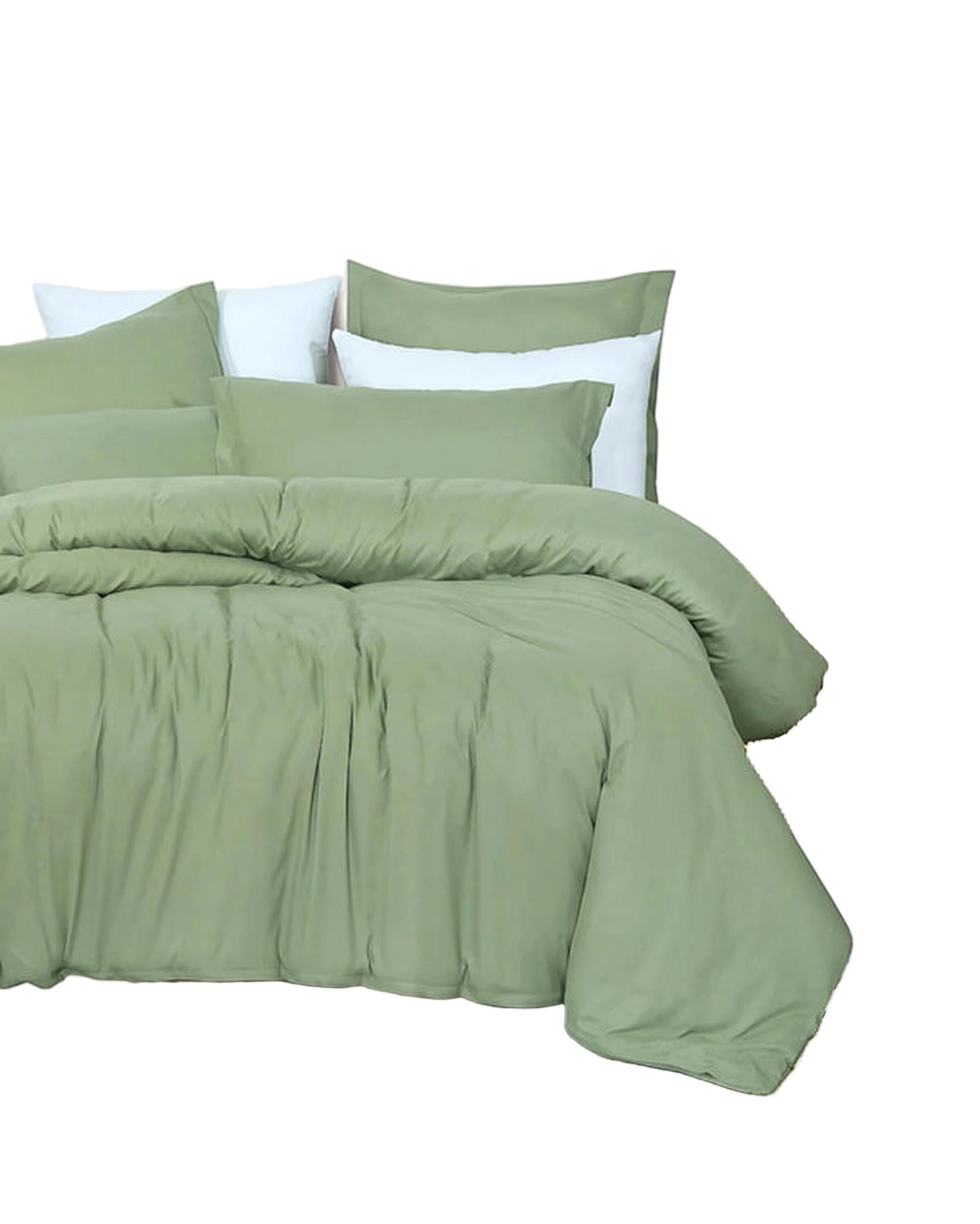 1 Amsons Double Quilt Cover Set - Light Sage (Premium Double-Brushed Microfiber)
 - Double Bed
 - green, 1 of 6