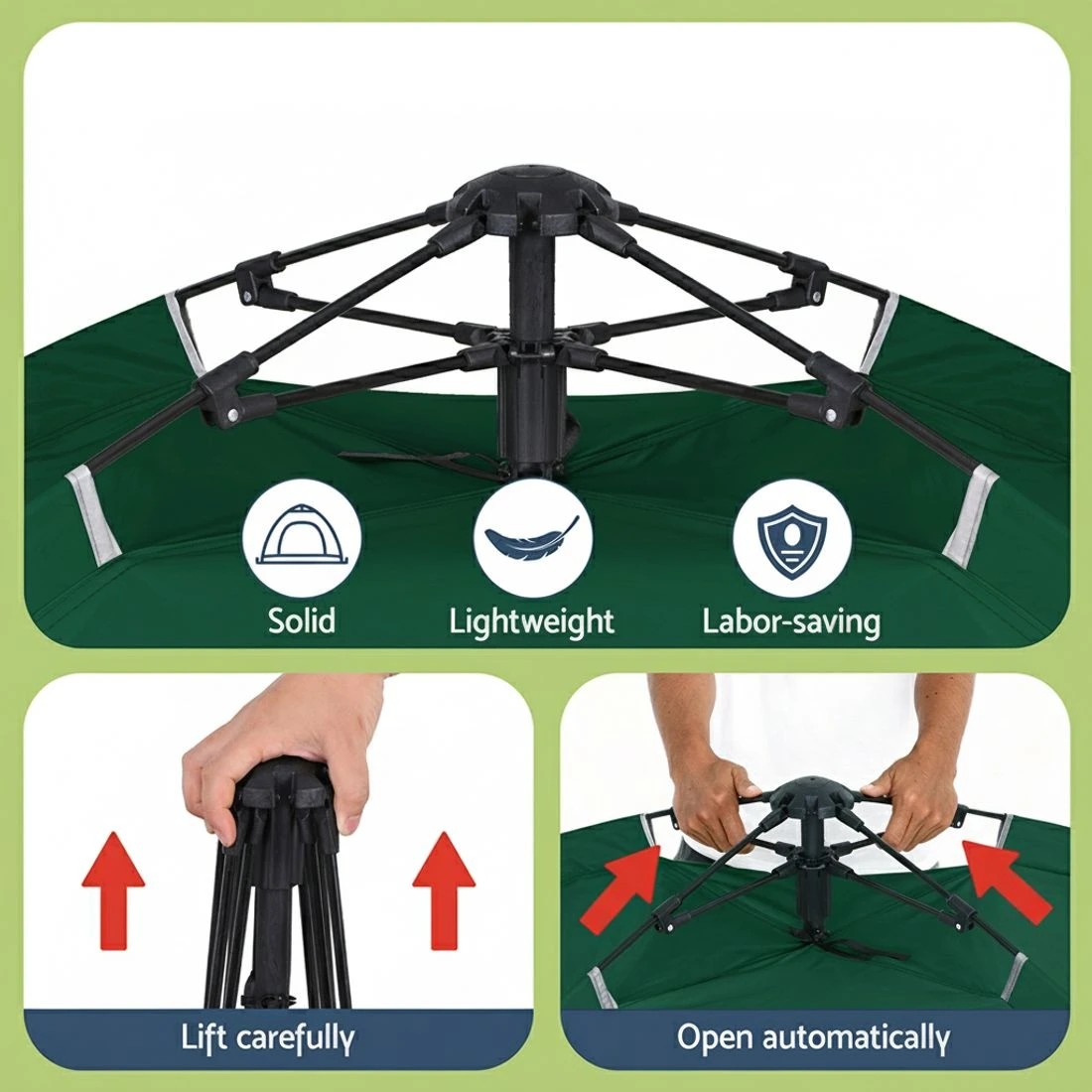 7 Weisshorn Camping Tent Instant Tent Pop up 2 Person Outdoor Hiking Tents Hiking - Green, 7 of 7