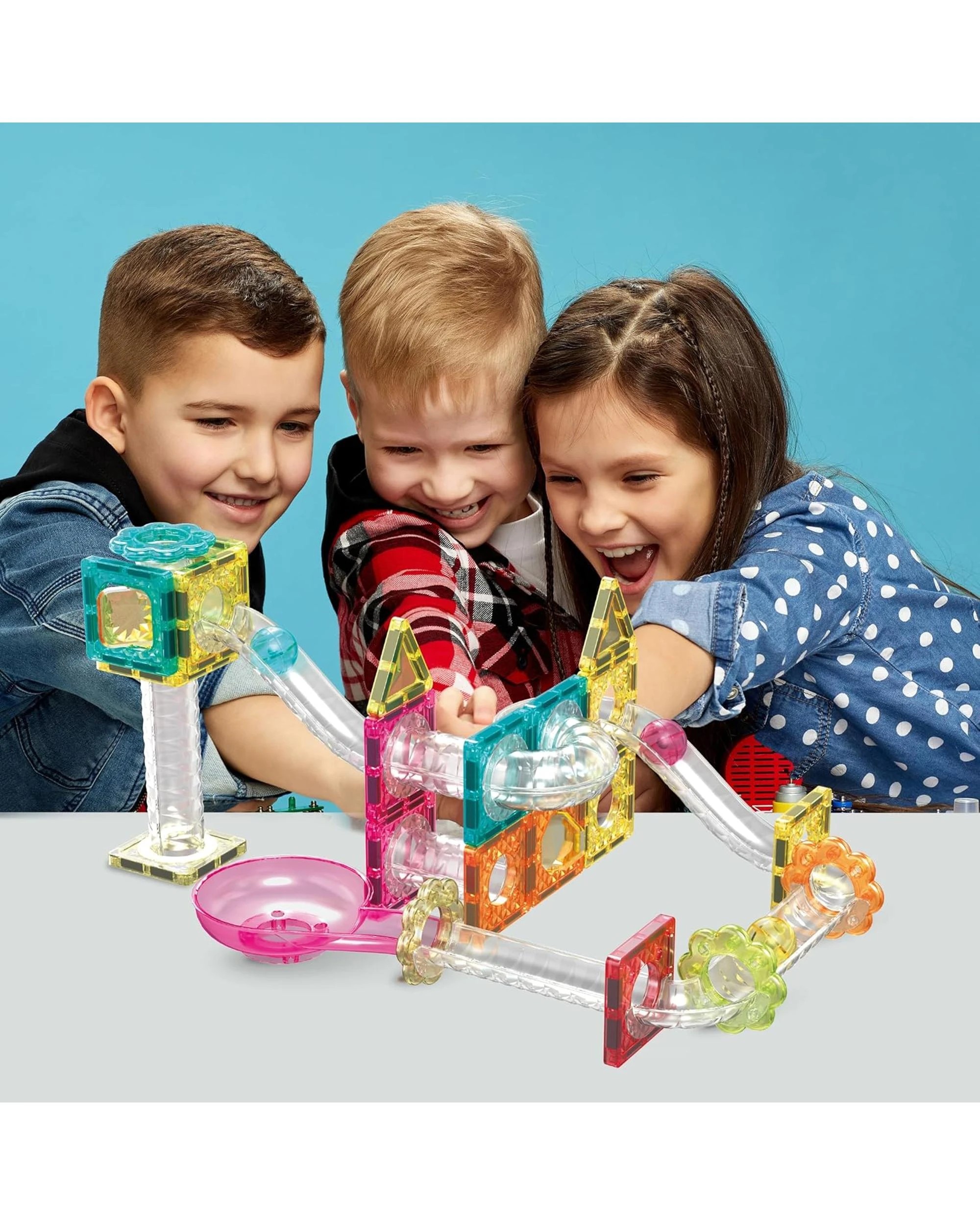 3 Picasso Tiles 45 Piece Mini Diamond Magnetic Marble Run Track Set, 3 of 3
