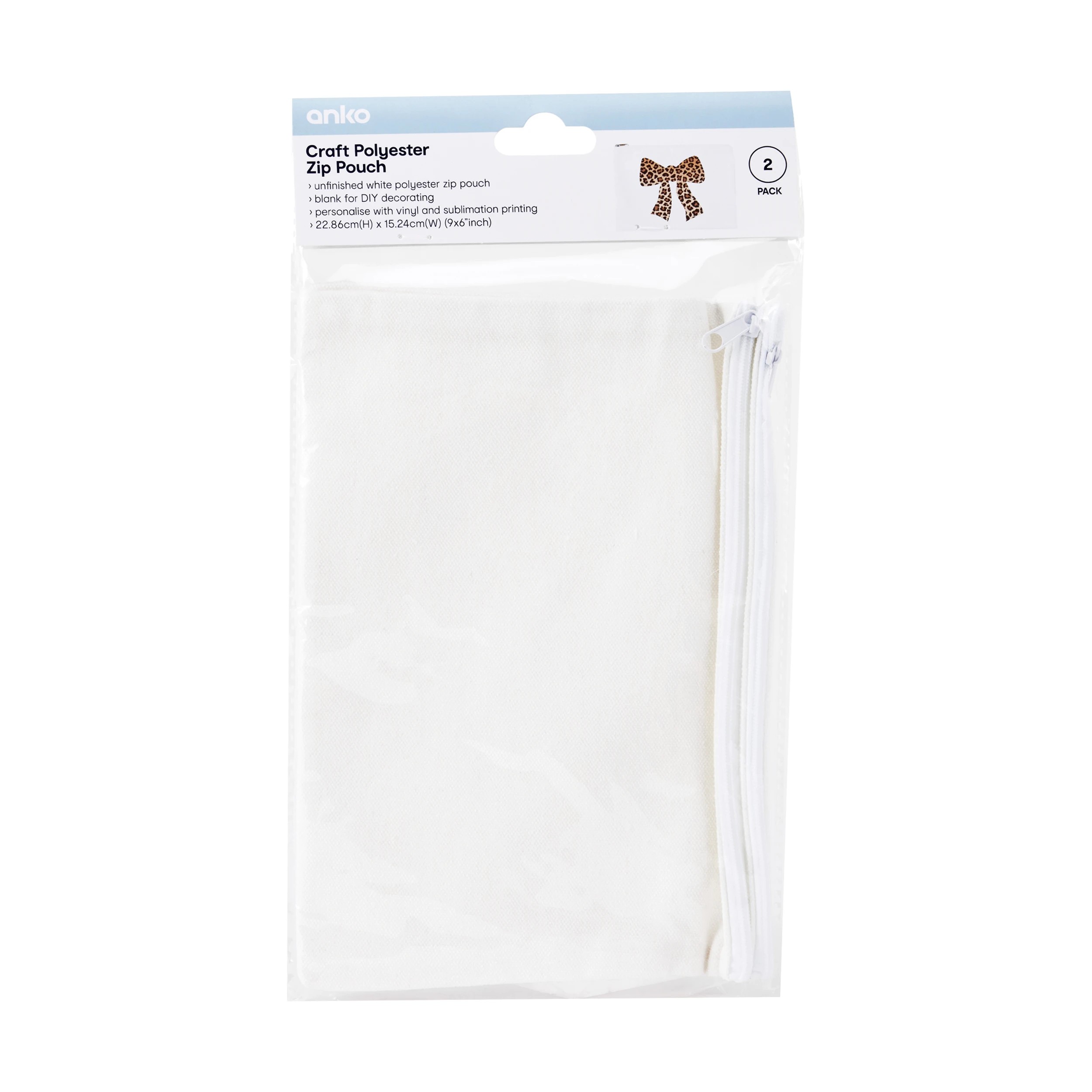 4 2 Pack Craft Polyester Zip Pouch, 4 of 4