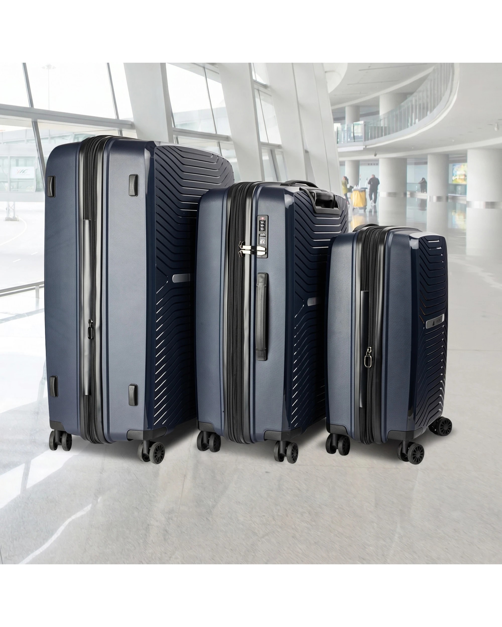 8 Olympus Astra 24in Lightweight Hard Shell Suitcase - Blue, 8 of 9