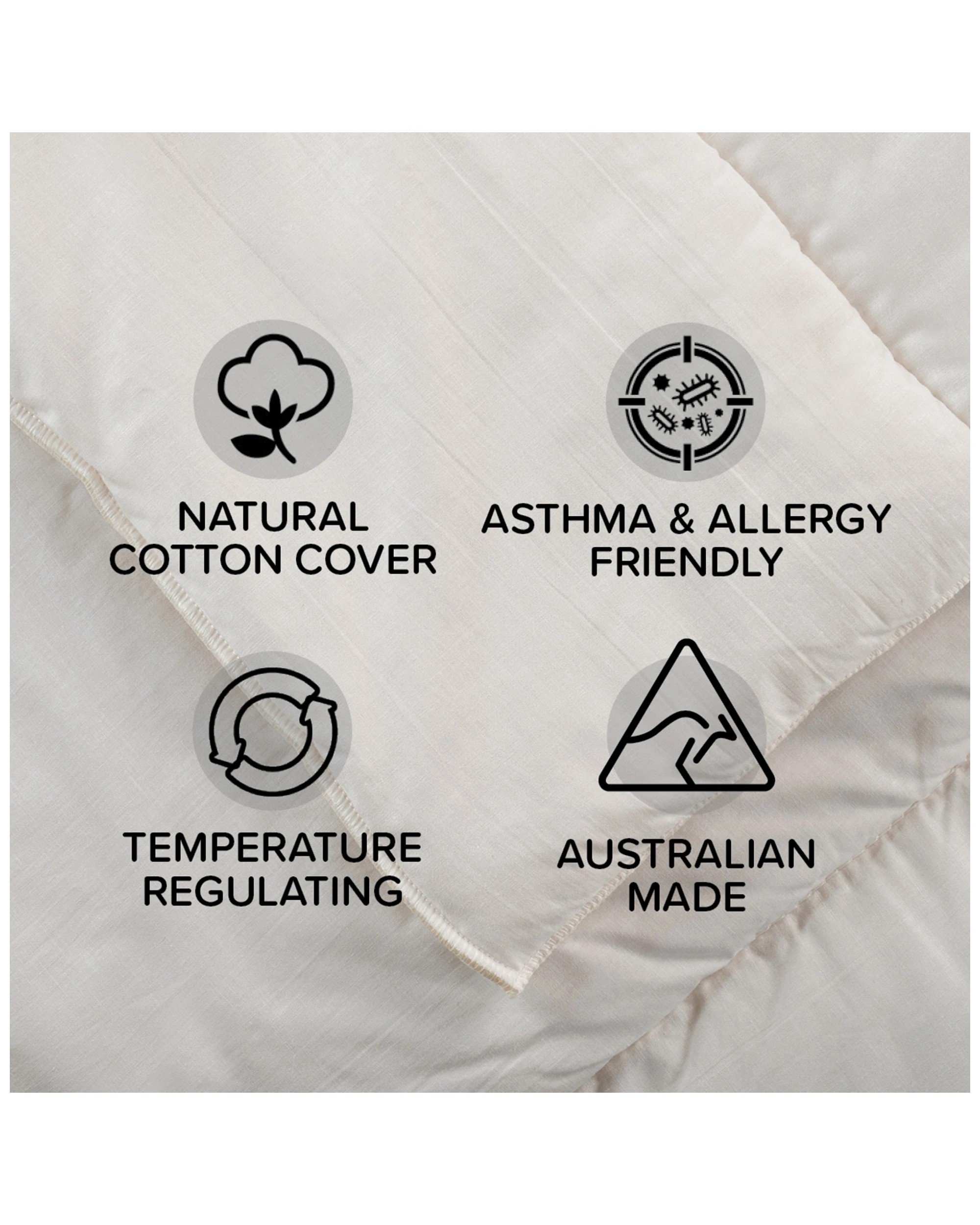 4 Tontine Australian Wool King Super Warm Quilt Winter Soft Bedding
 - King Bed
 - White, 4 of 5