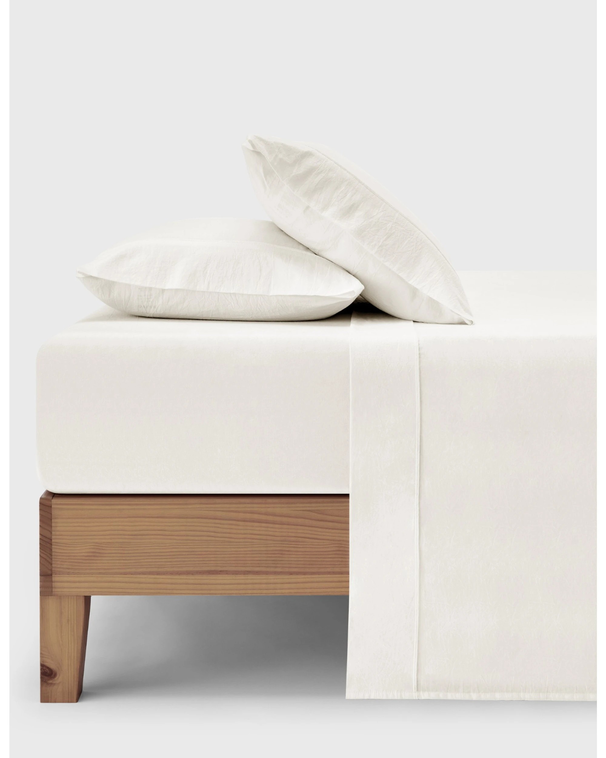 1 Dreamaker Bonnie Washed Cotton Sheet Set - Single Bed - White, 1 of 9
