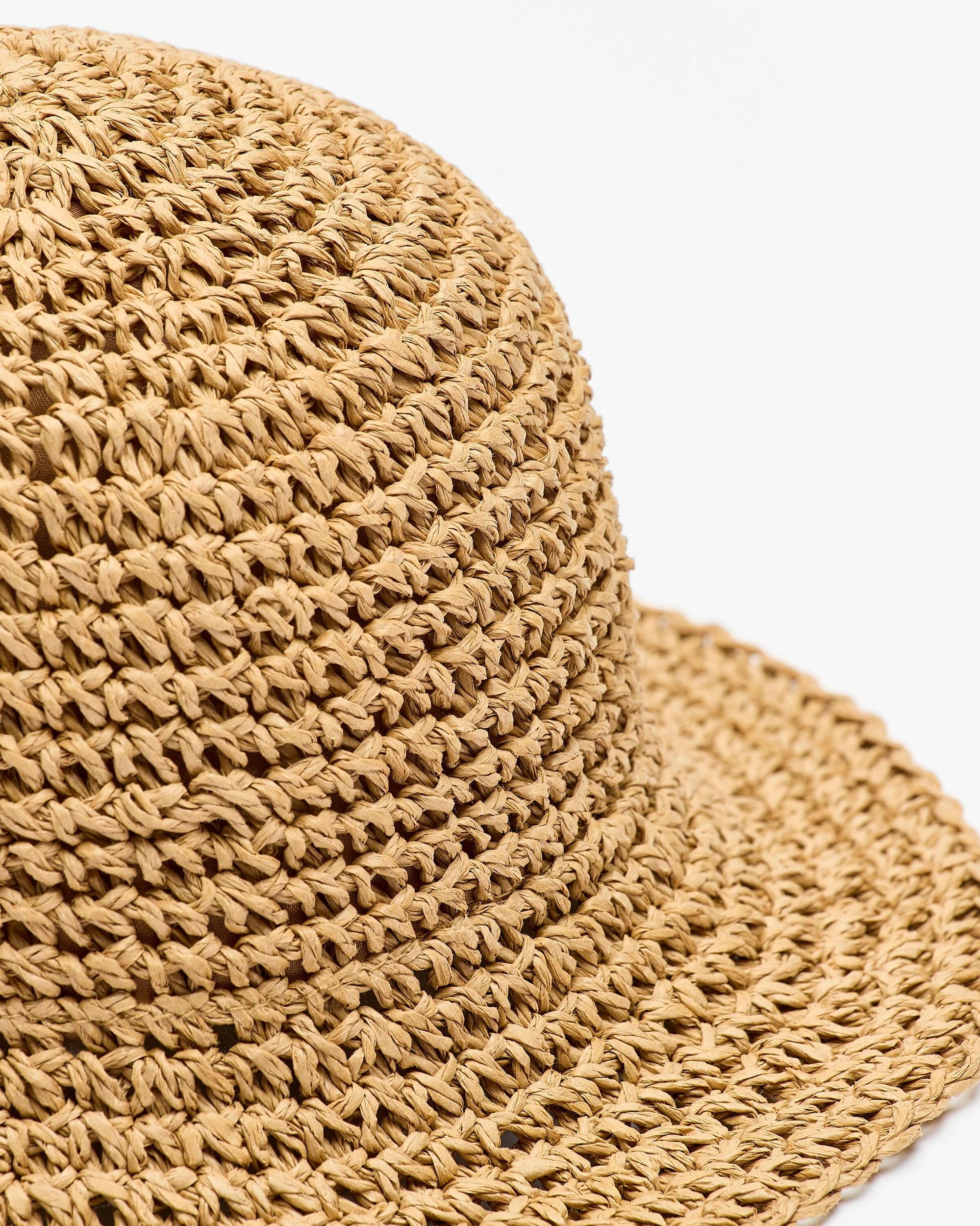 2 Target Baby Crochet Straw Bucket Hat NATURAL, 2 of 2