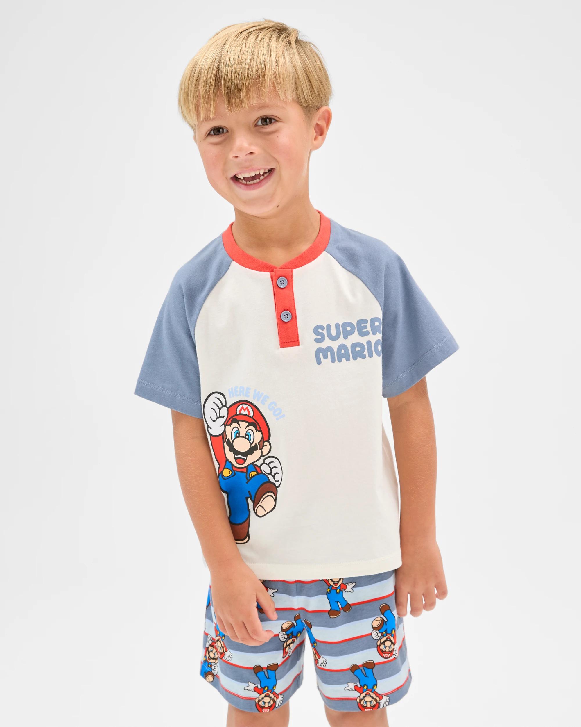 3 Super Mario Australian Cotton Younger Boys Pyjama Set MULTI MARIO, 3 of 8