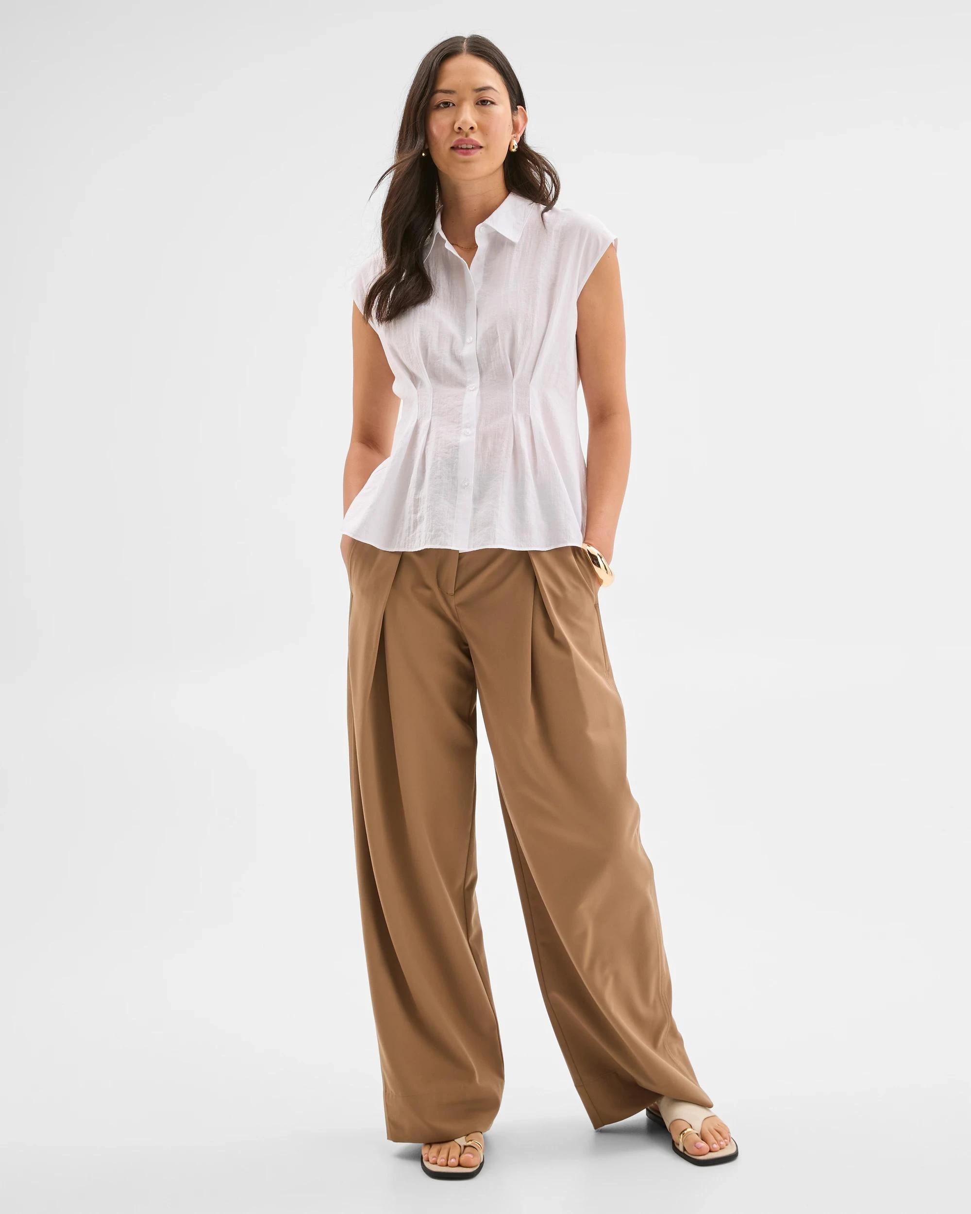 8 Preview Sleeveless Waist Tuck Shirt BRILLIANT WHITE, 8 of 8