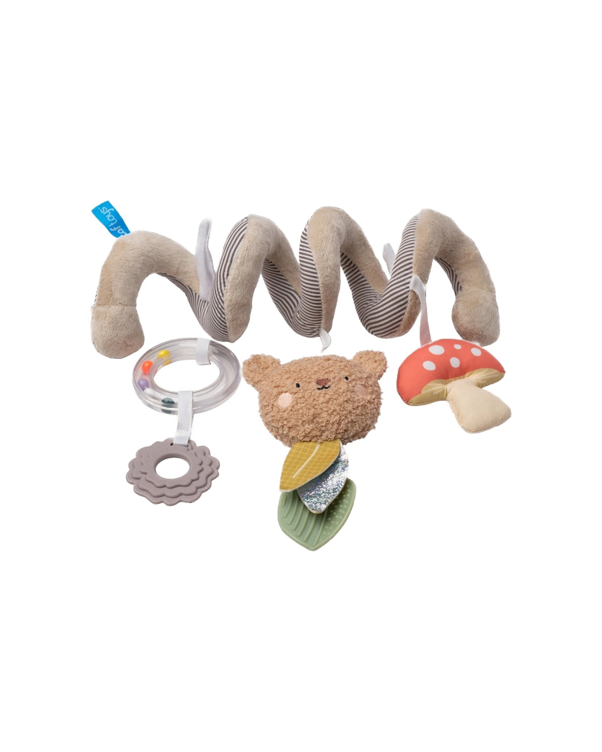 1 Taf Toys Bear Hugs Spiral -Sensory Baby Stroller Toy Plush Teether - Multi, 1 of 4