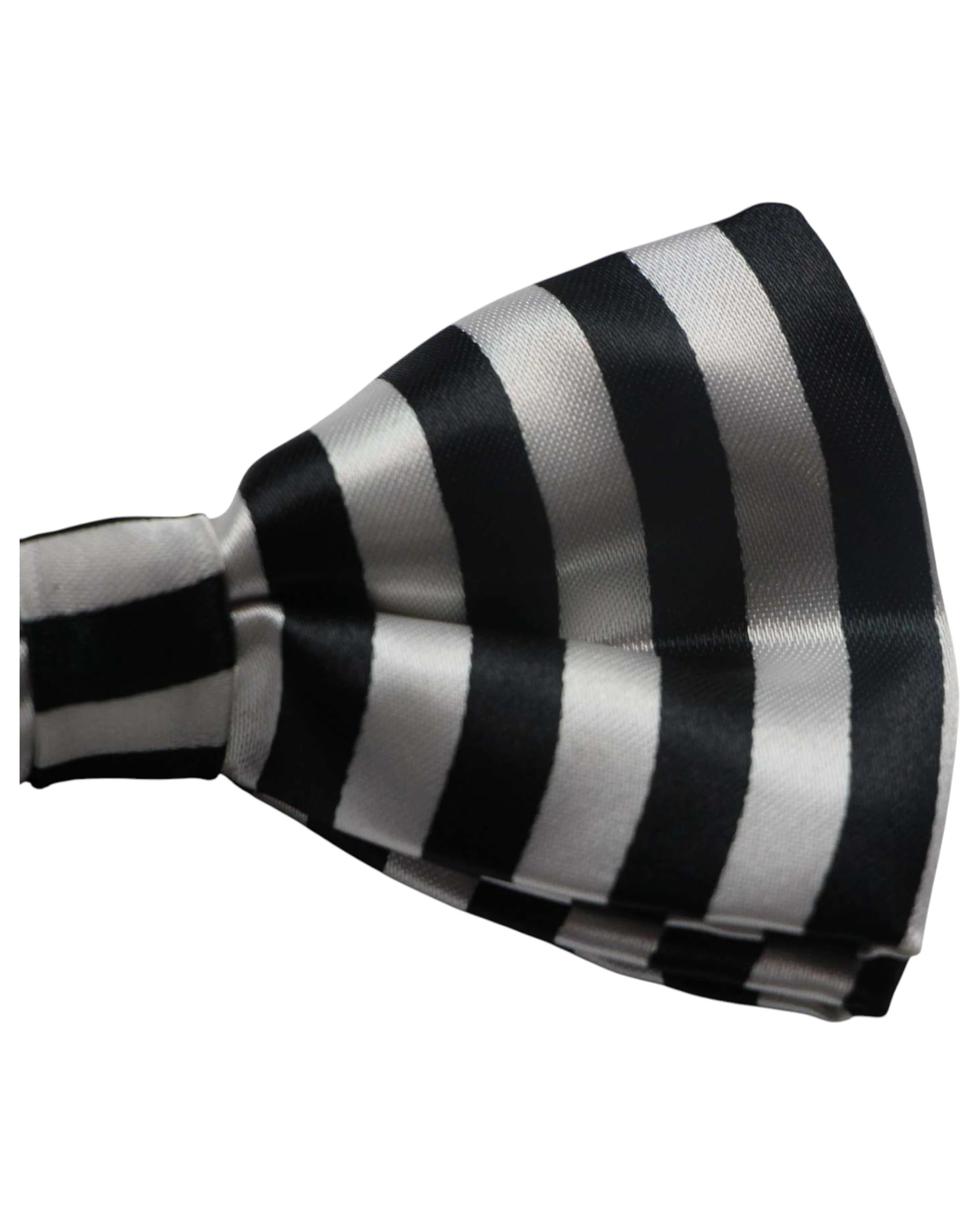 3 Zasel Mens Black & White Vertical Stripes Patterned Bow Tie, 3 of 3