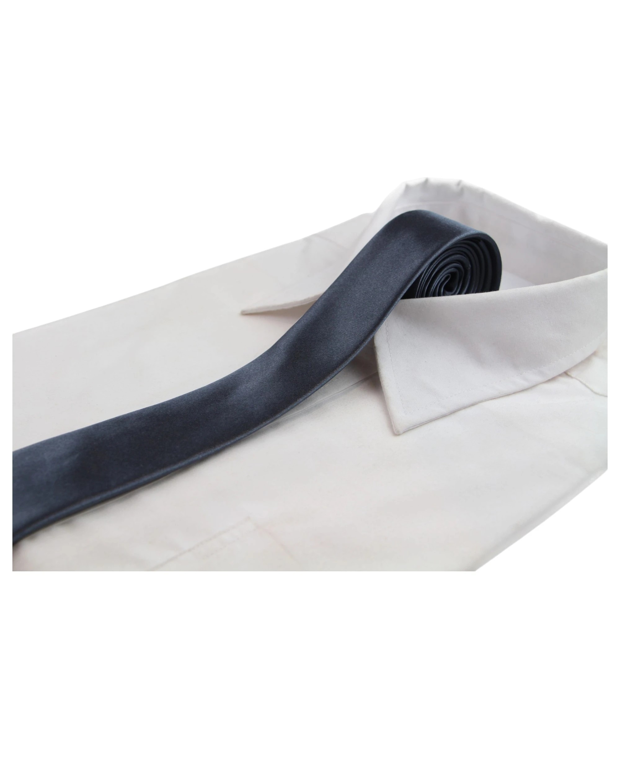 1 Zasel Mens Gunmetal 5cm Skinny Plain Neck Tie - Silver, 1 of 1
