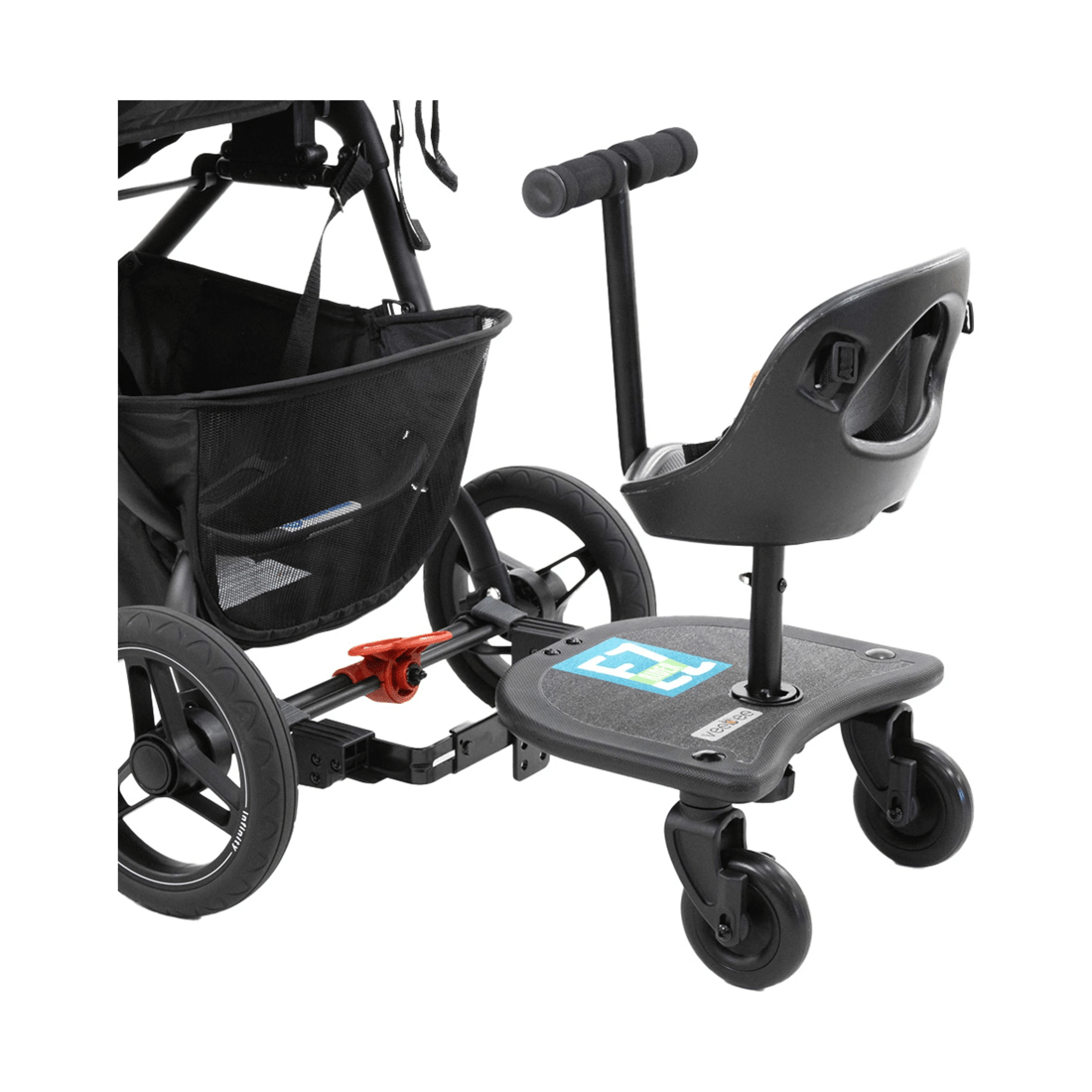 1 Vee Bee Ez Rider Stand Sit Toddler Tandem Seat Board Connector For Stroller Pram
 - Black, 1 of 9