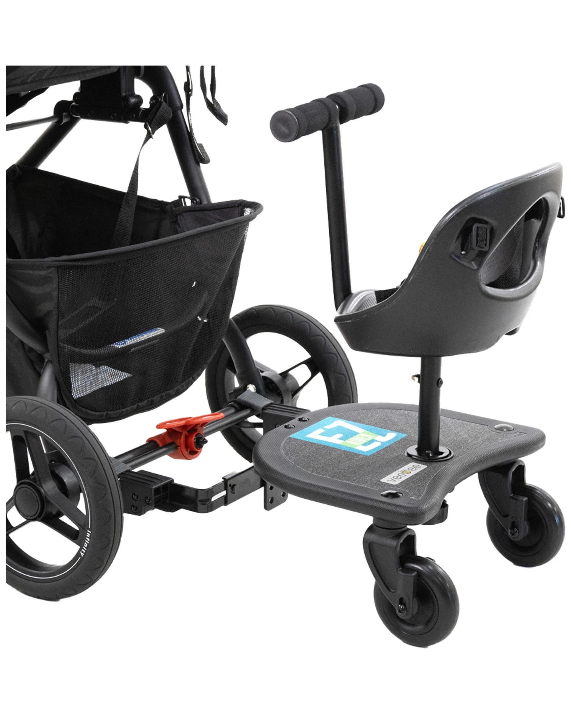 1 Vee Bee Ez Rider Stand Sit Toddler Tandem Seat Board Connector For Stroller Pram
 - Black, 1 of 9