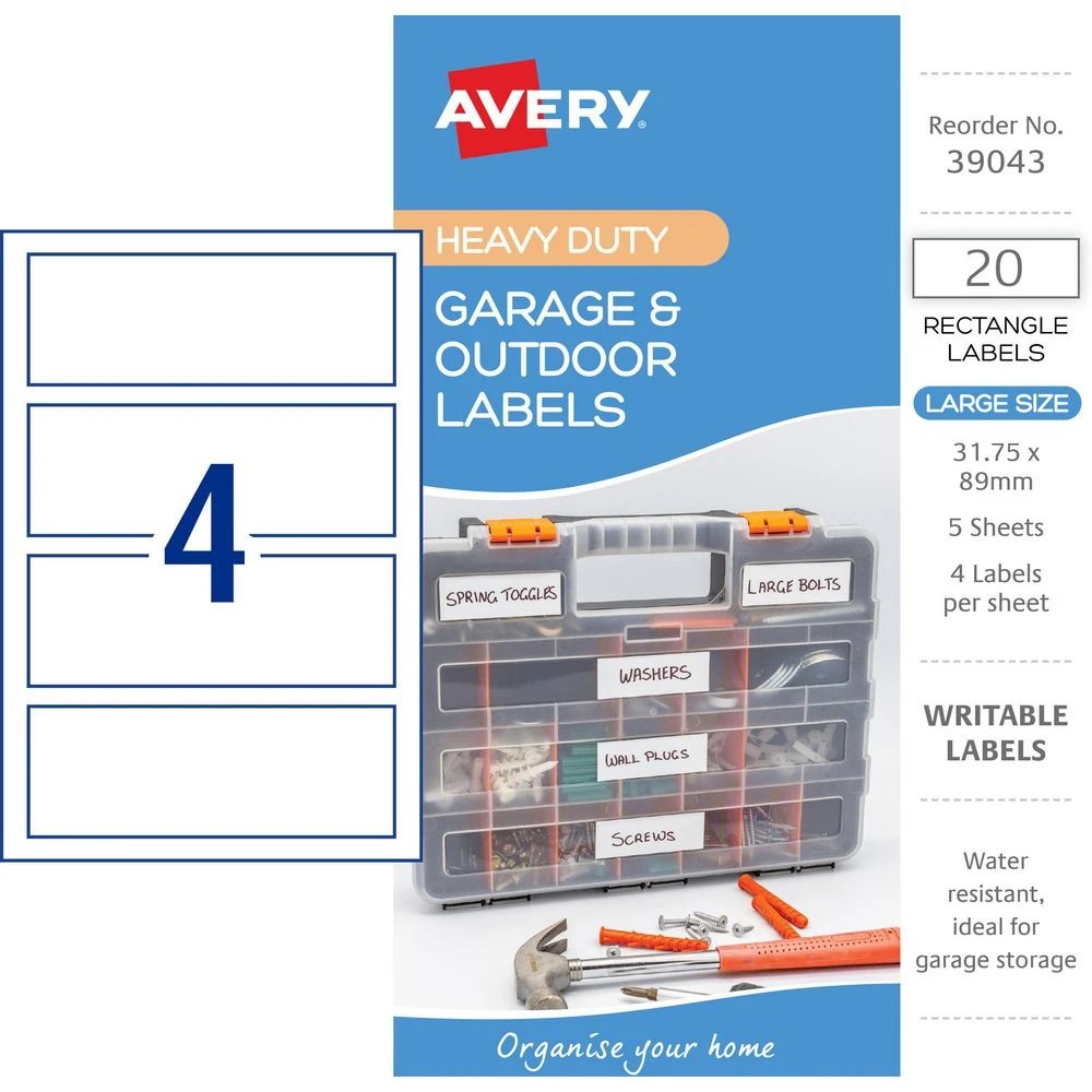 2 Avery 4UP Heavy Duty Outdoor Labels 5 Sheets, 2 of 2