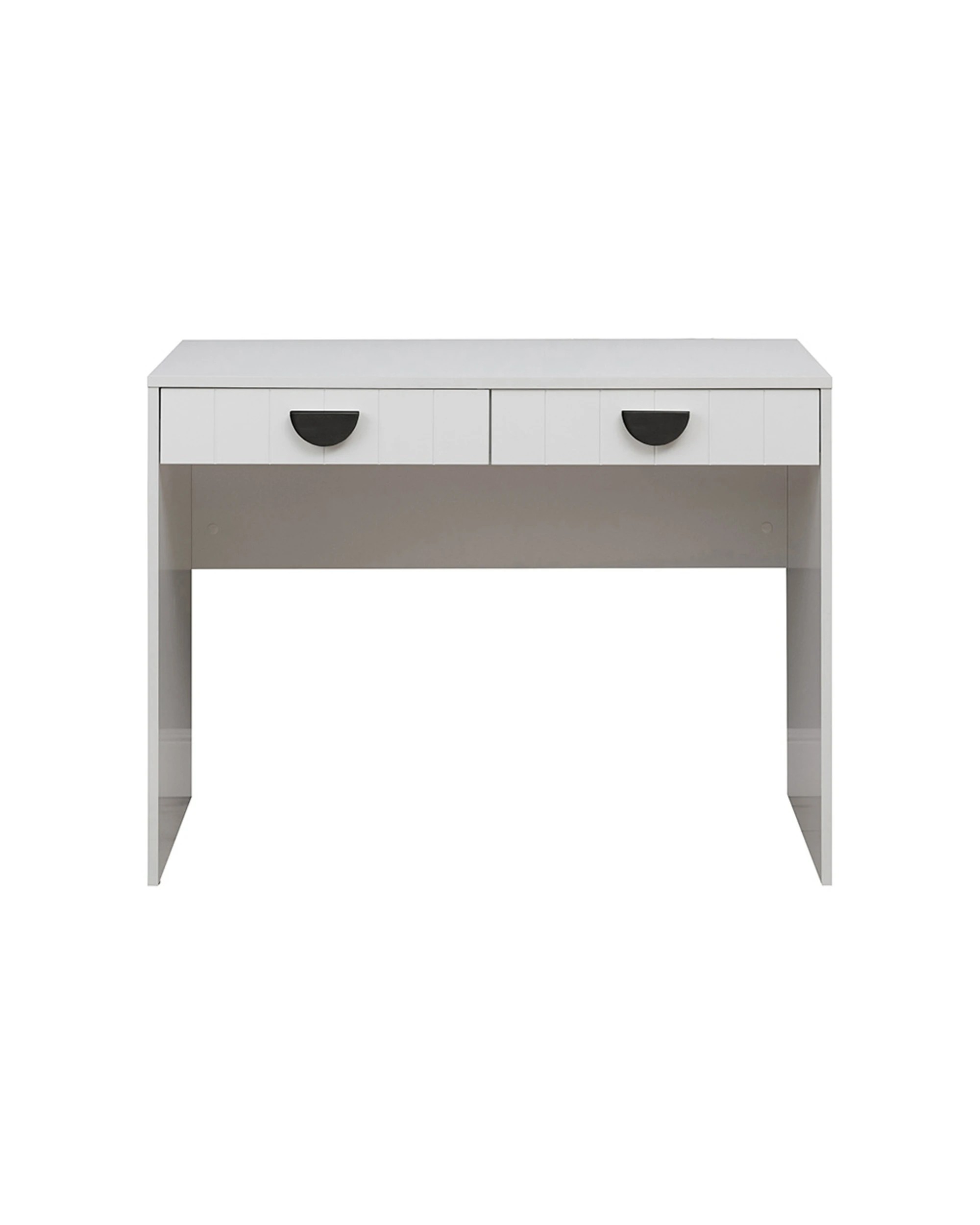 3 European Cabinetry Odessa VJ Panel Furniture Desk Half Moon Handle - White, 3 of 3