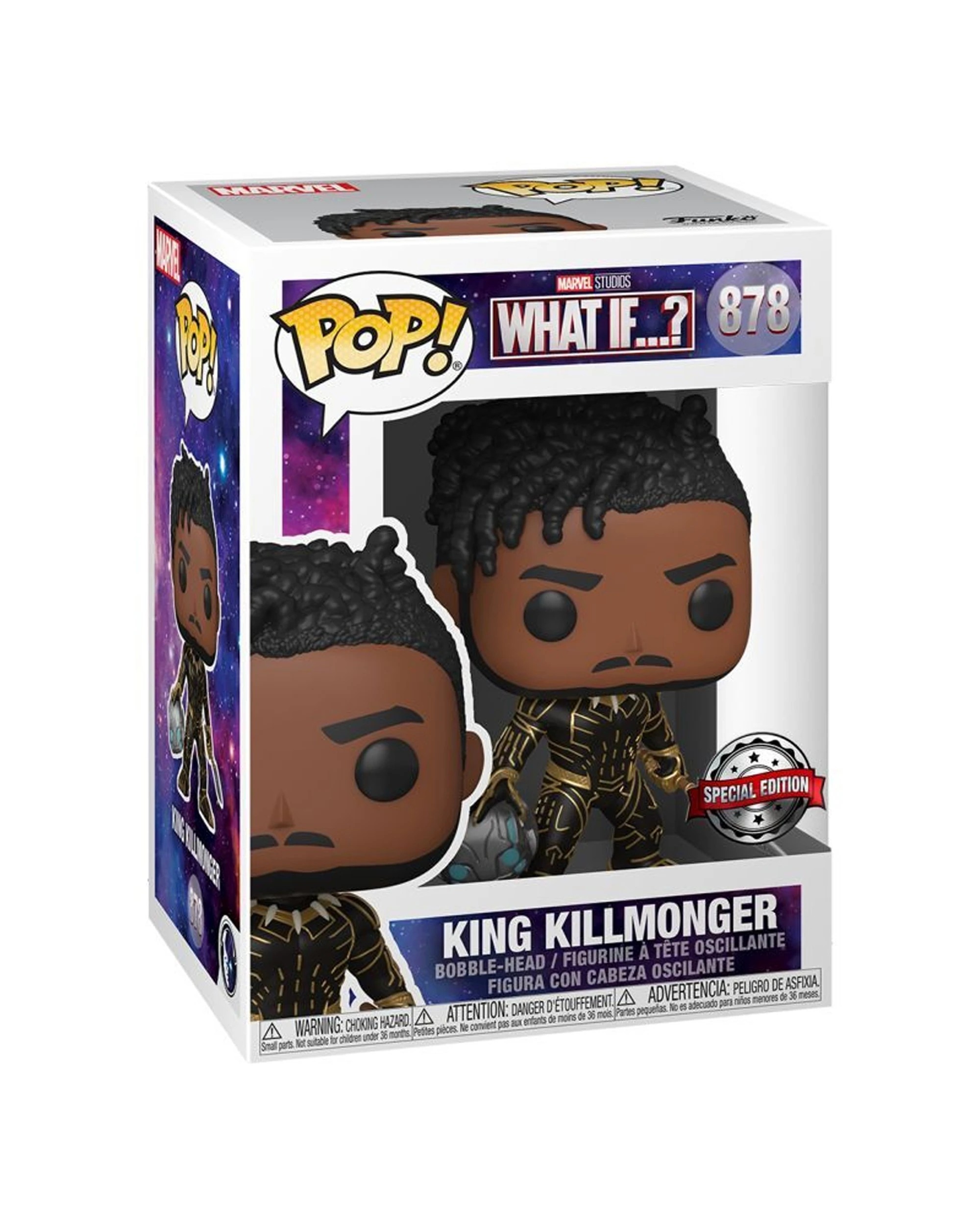 2 Pop Vinyl Figurine What If - King Killmonger RS Vinyl Action Figure 10cm - Black, 2 of 3