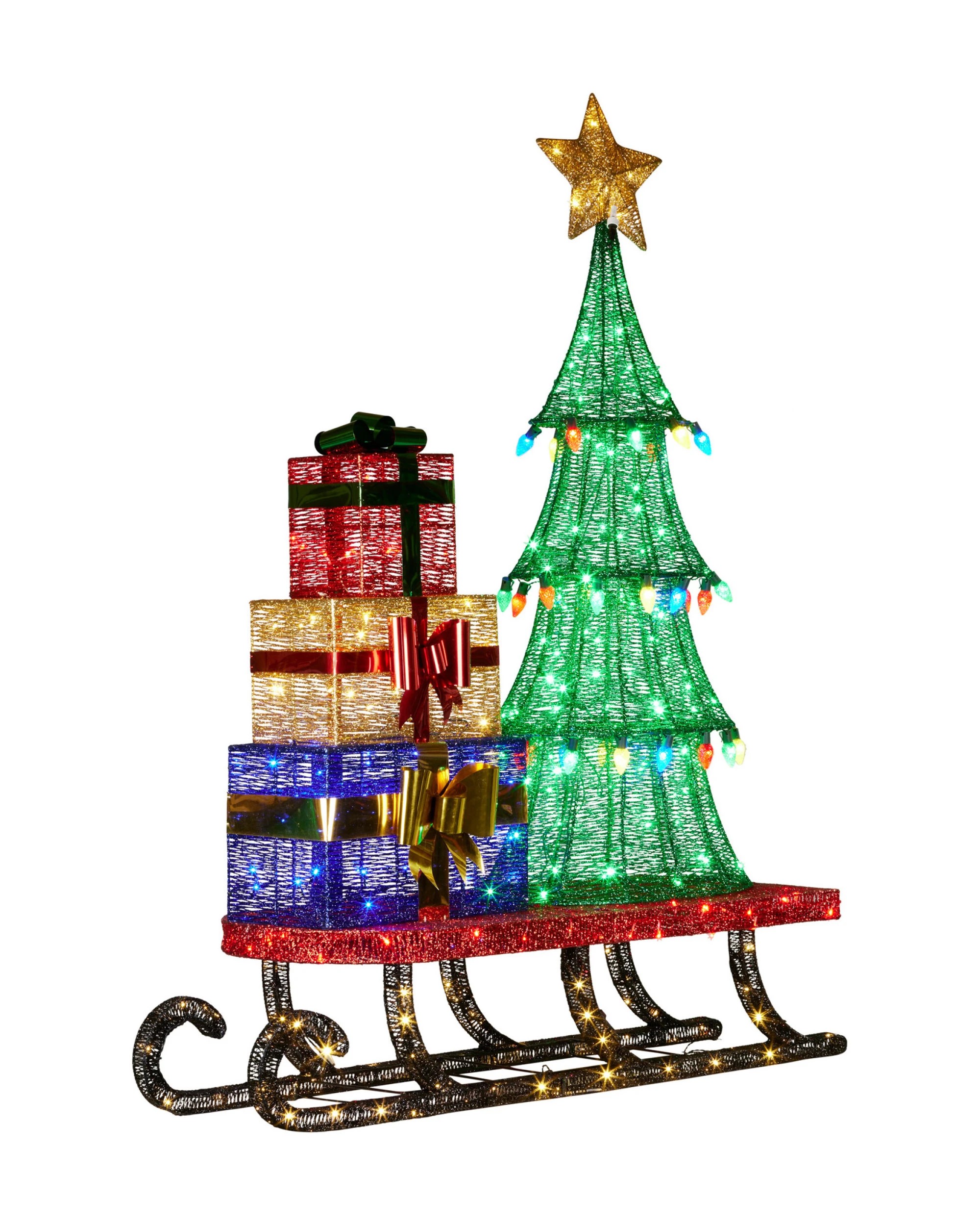 8 Christabelle Christmas Display Sled With Tree And Presents - 183cm, 8 of 8