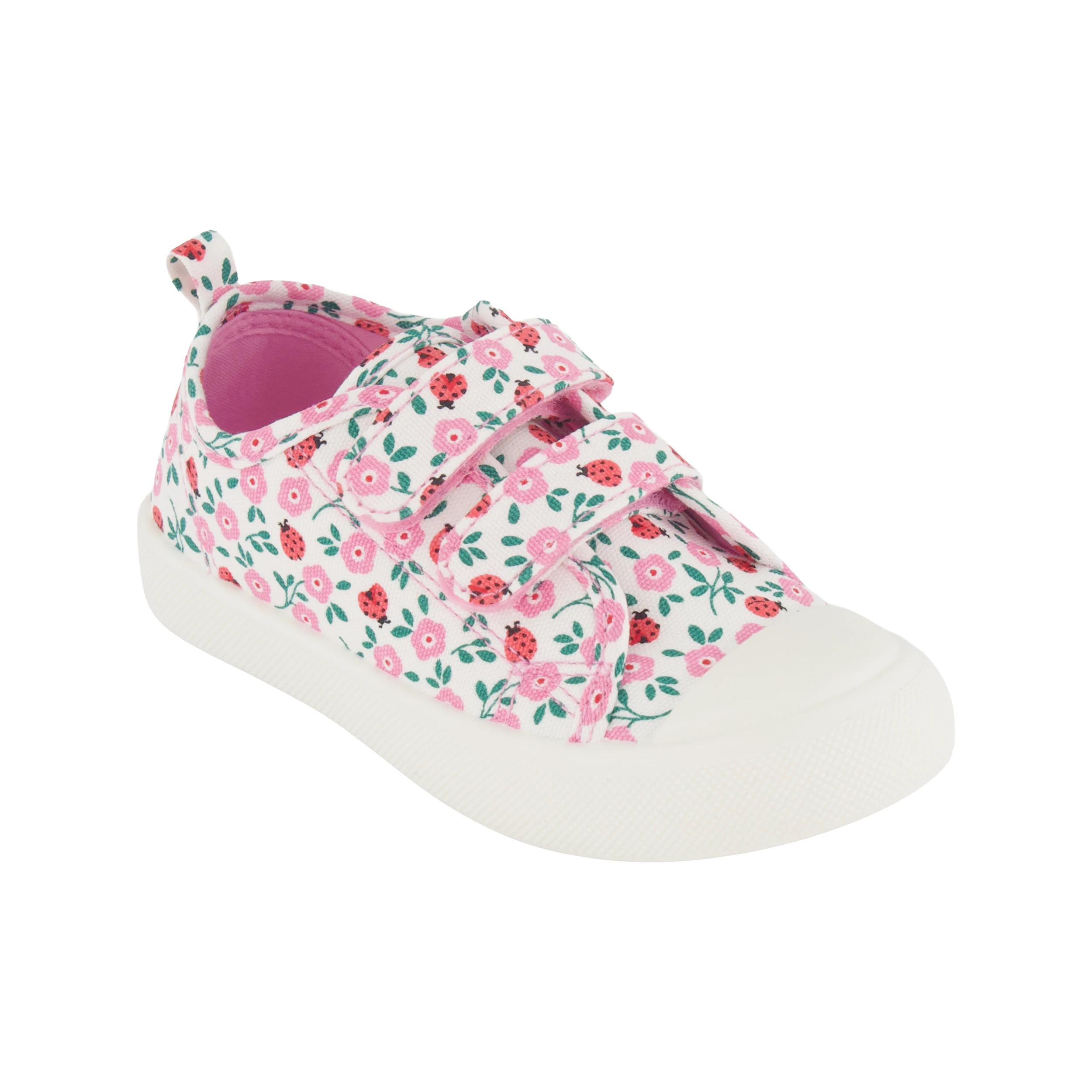 1 Junior Casual Shoes BEIGE FLORAL LADY BUG Print, 1 of 5