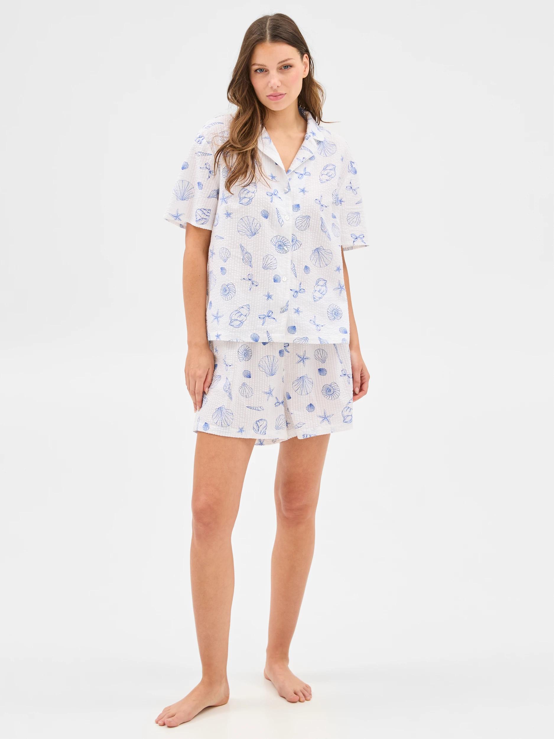 1 Target Womens Seersucker Print Short Pyjama Set SHELL, 1 of 6