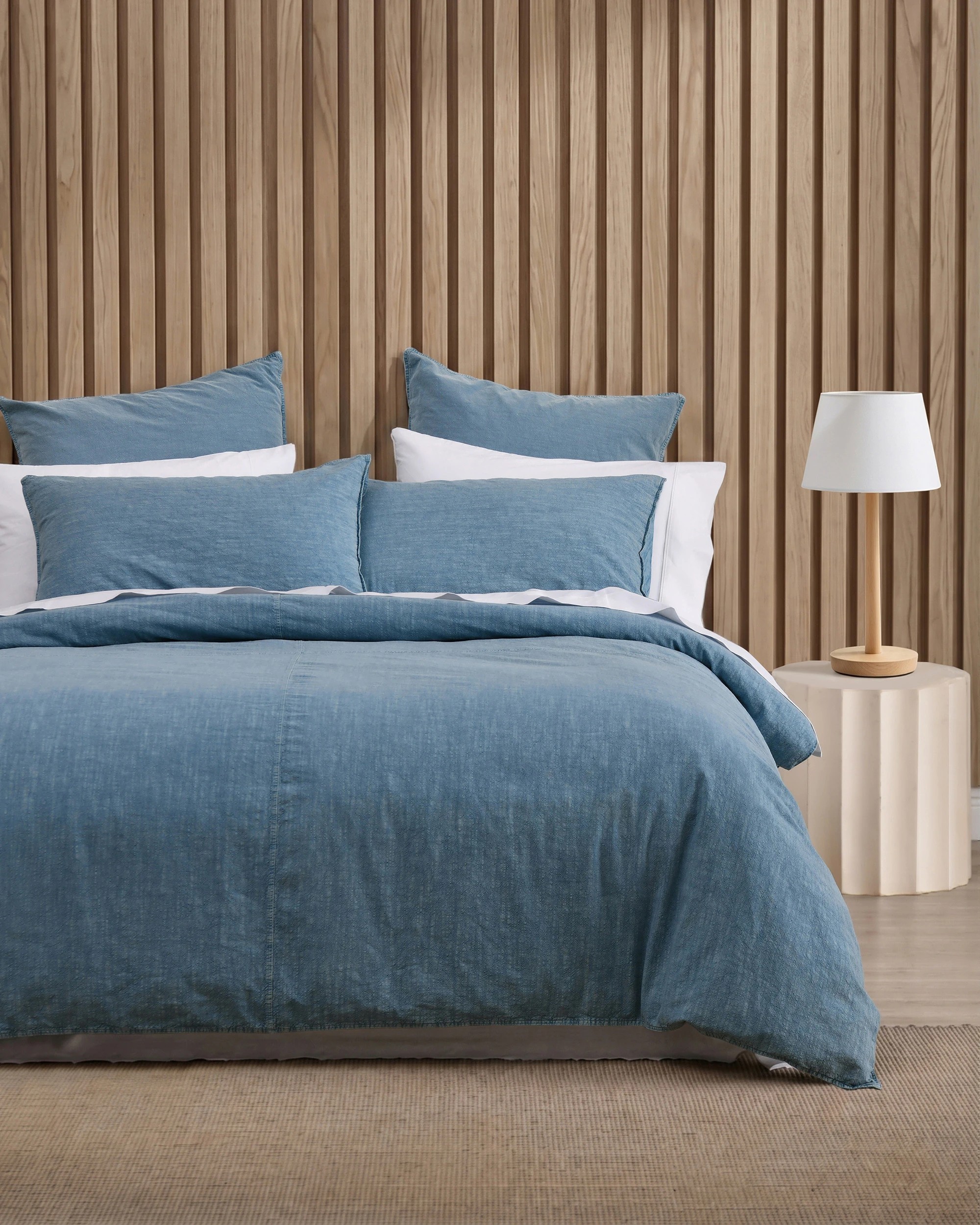 1 Dreamaker Ryder Denim Style Quilt Cover Set - King Bed - Indigo Blue, 1 of 8