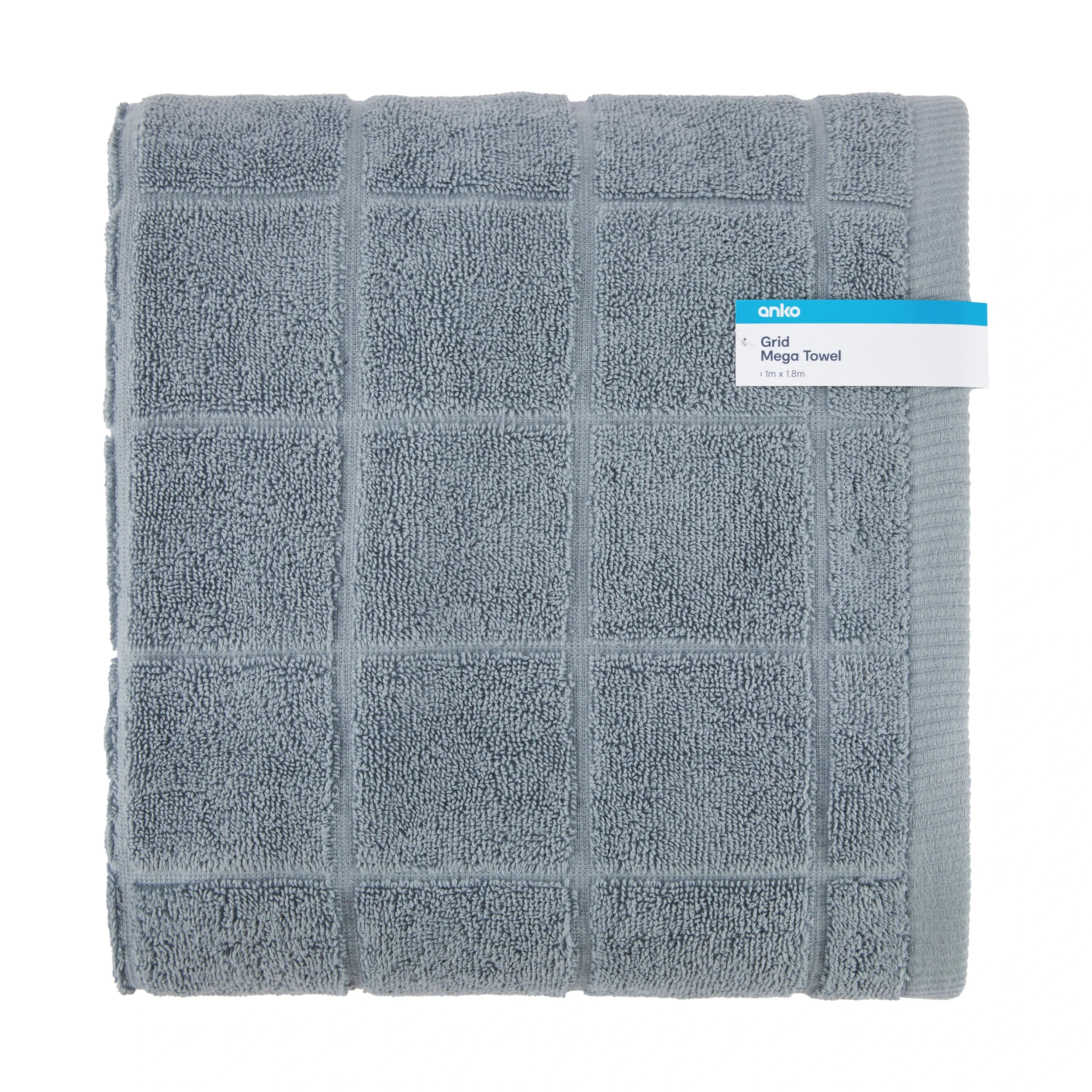5 Cotton Grid Mega Towel - Blue, 5 of 5