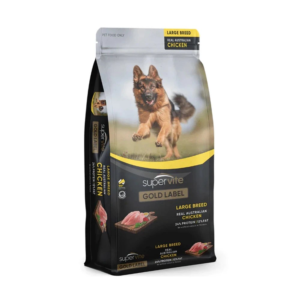 1 Supervite Gold Label Large Breed Real Australian Chicken Dry Dog Food 7.5 Kg, 1 of 1