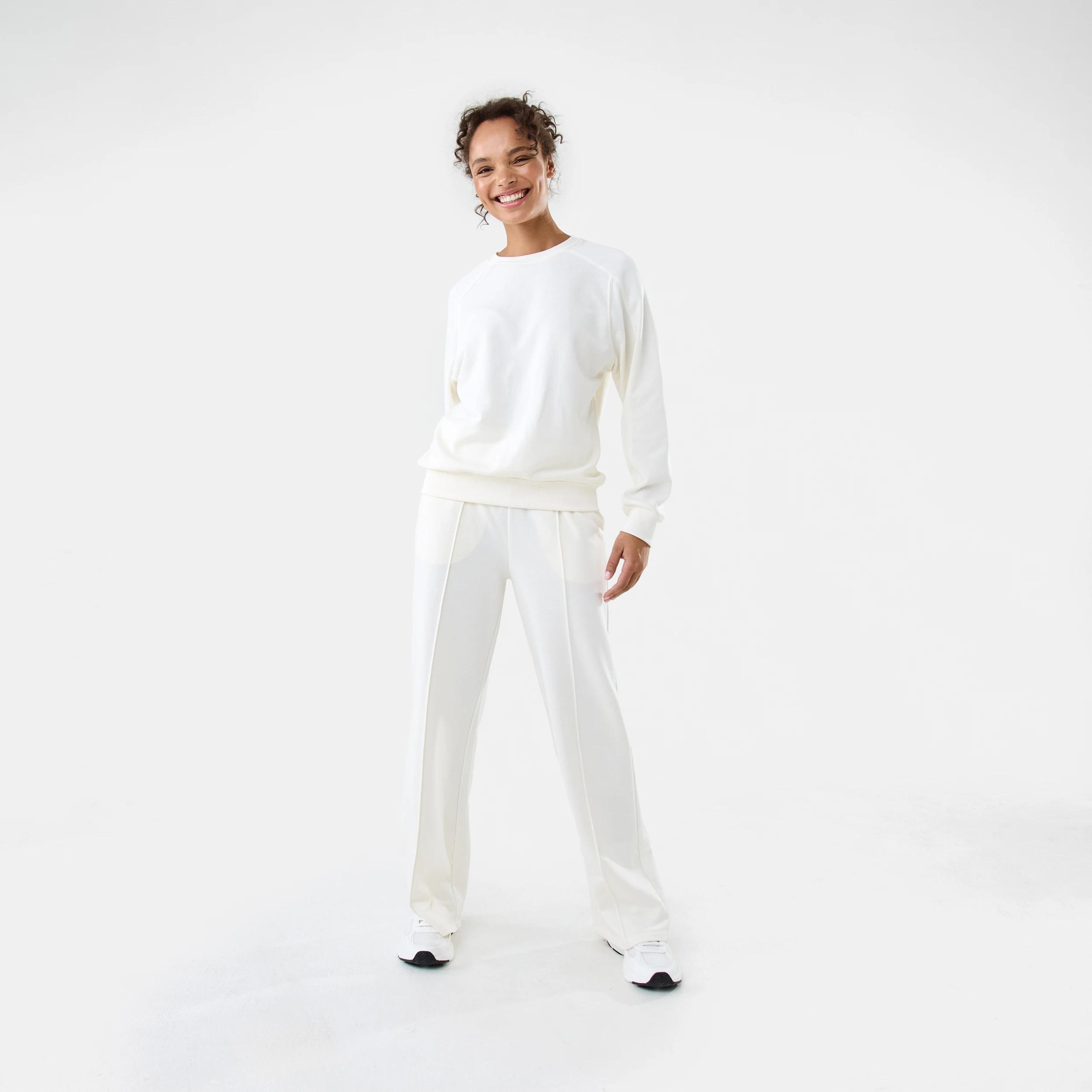 2 Active Womens Terry Sweater EGRET WHITE, 2 of 6