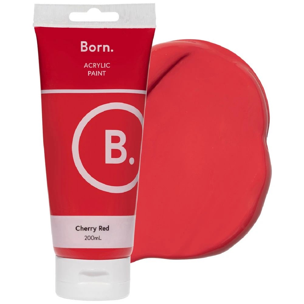 1 Born Acrylic Paint 200mL Cherry Red, 1 of 3