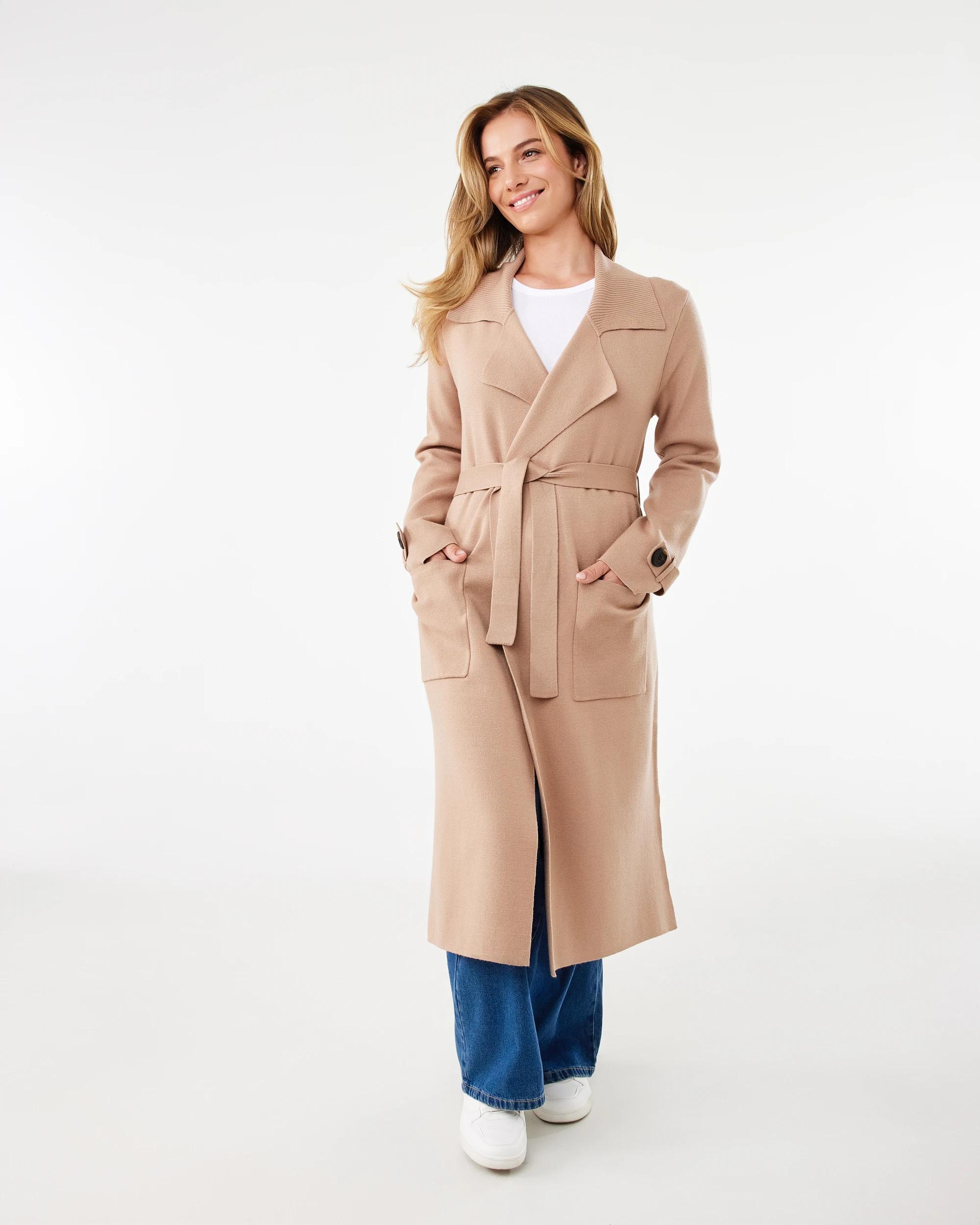 1 Trench Coatigan Natural, 1 of 7