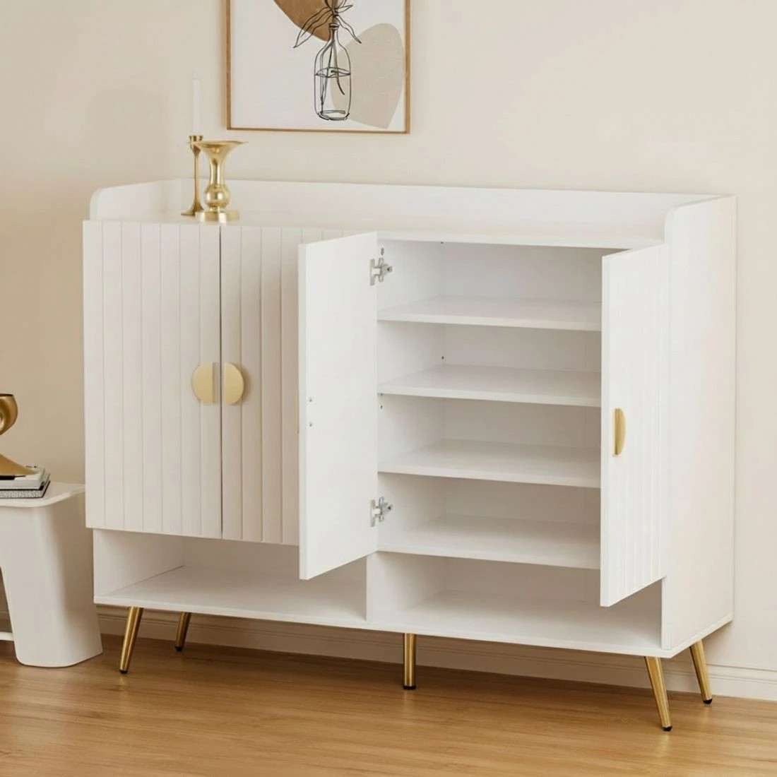 6 Artiss Shoe Rack Cabinet 5 Tiers 30 Pairs - White, 6 of 8