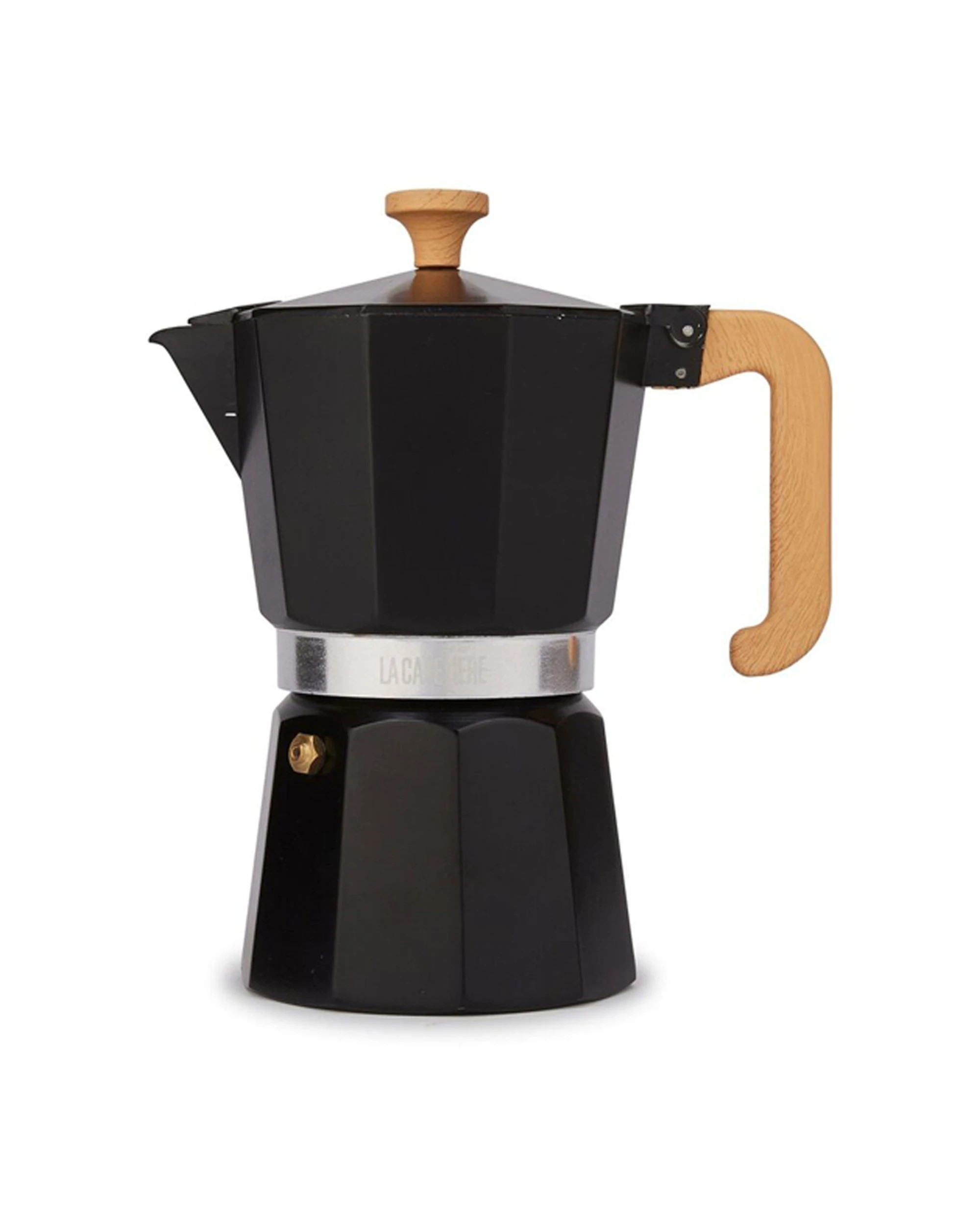 1 La Cafetiere Venice 6-Cup 290ml Espresso Maker Aluminum Coffee Pot - Black, 1 of 7