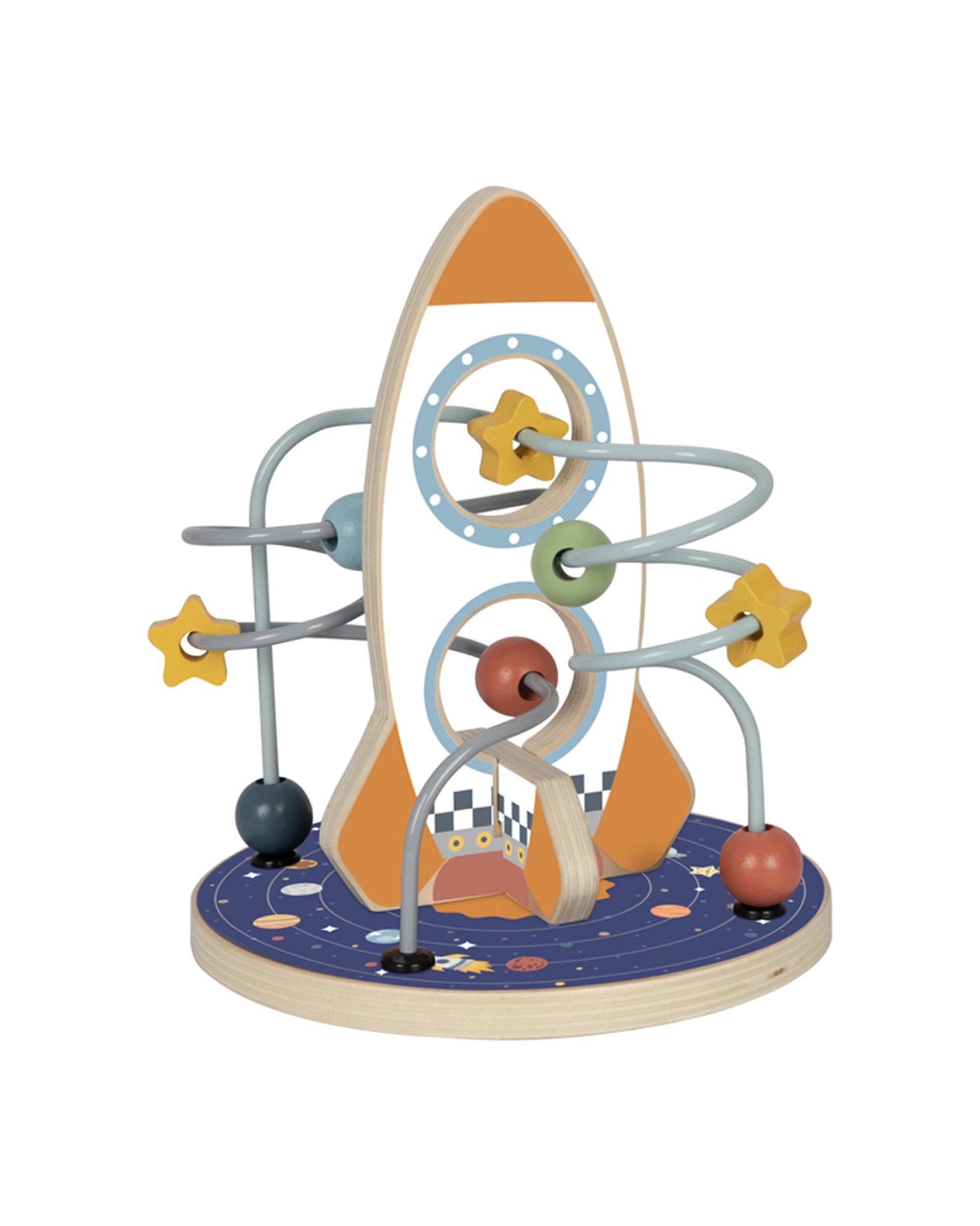 1 Tooky Toy Space Rocket Bead Maze Kids Childrens Wooden Interactive Toy - Multi, 1 of 5