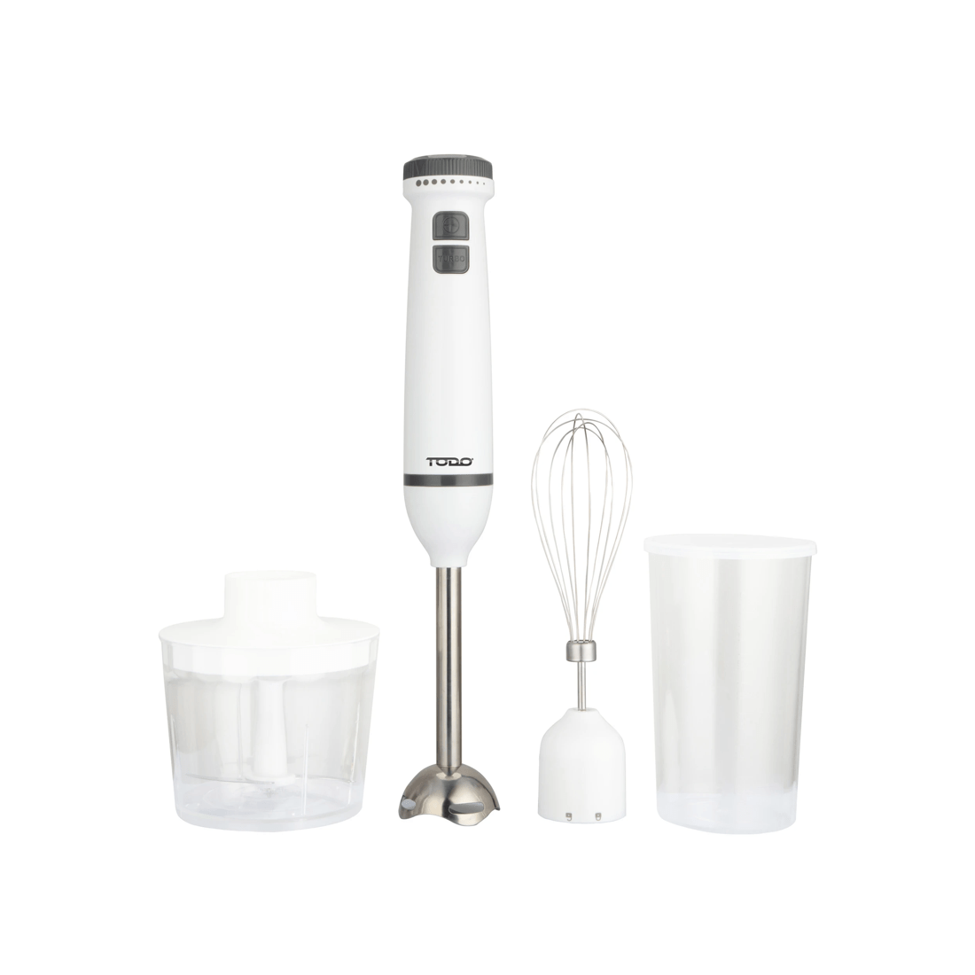 1 TODO Stick Mixer Set Food Chopper Electric Blender Whisk Handheld Beaker Jar Bowl - White, 1 of 5