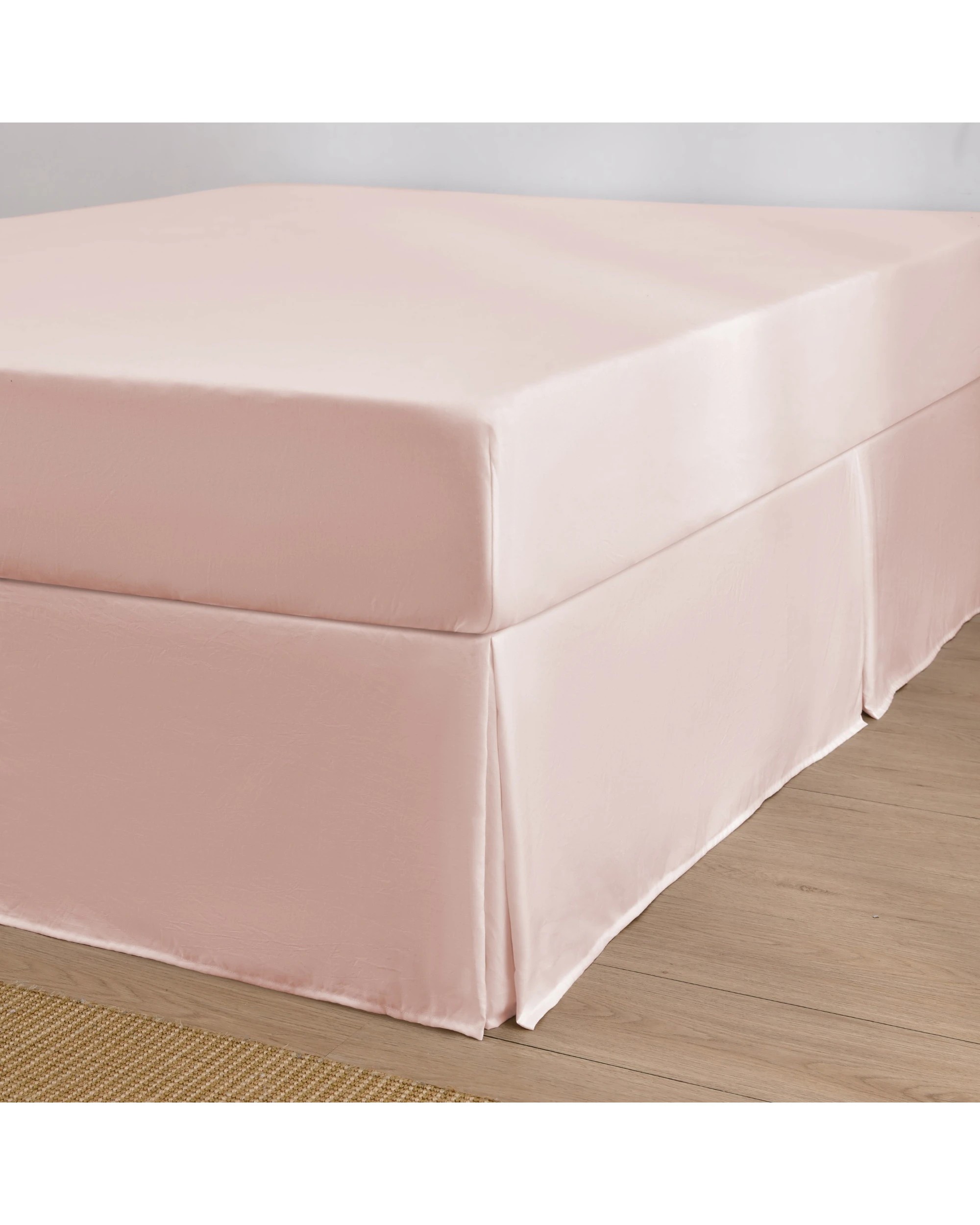 1 Dreamaker Superfine Washed Microfibre Pleated Valance - Double Bed - Blush Pink, 1 of 7
