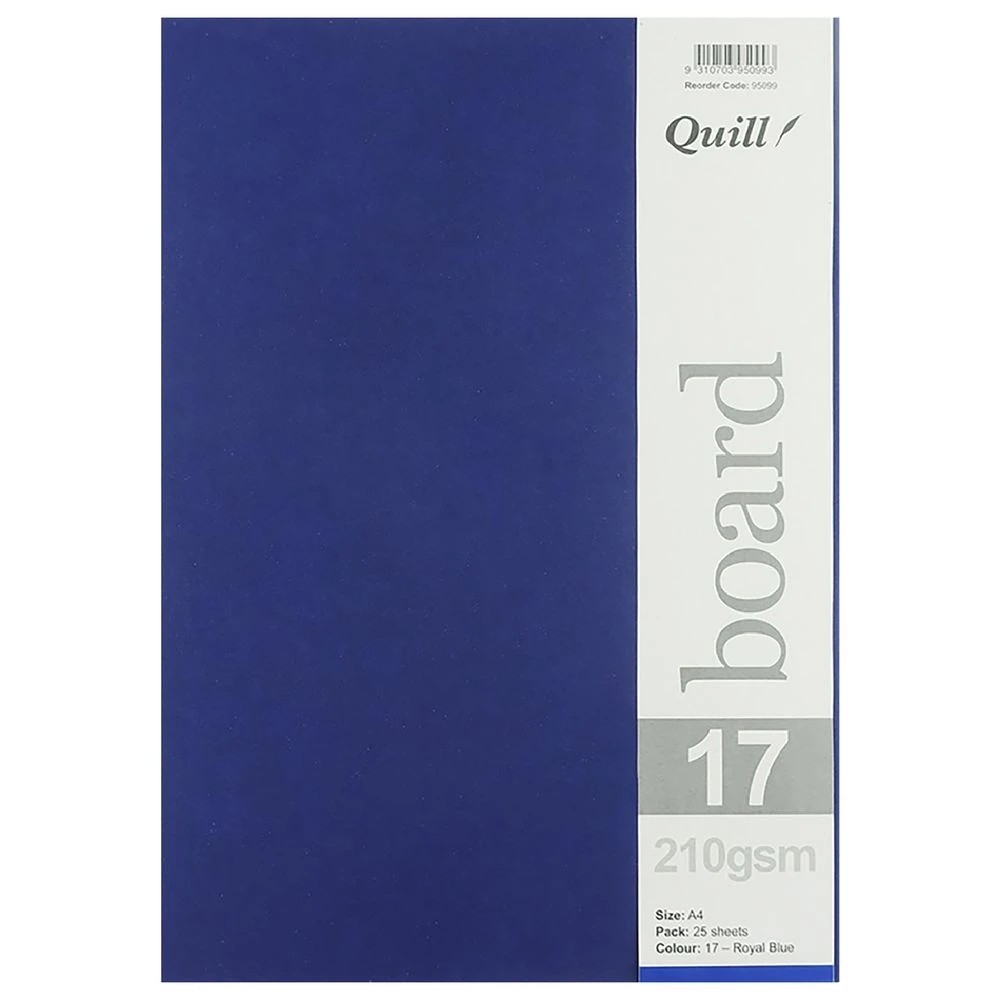 3 Quill A4 210gsm Board Royal Blue 25 Pack, 3 of 4