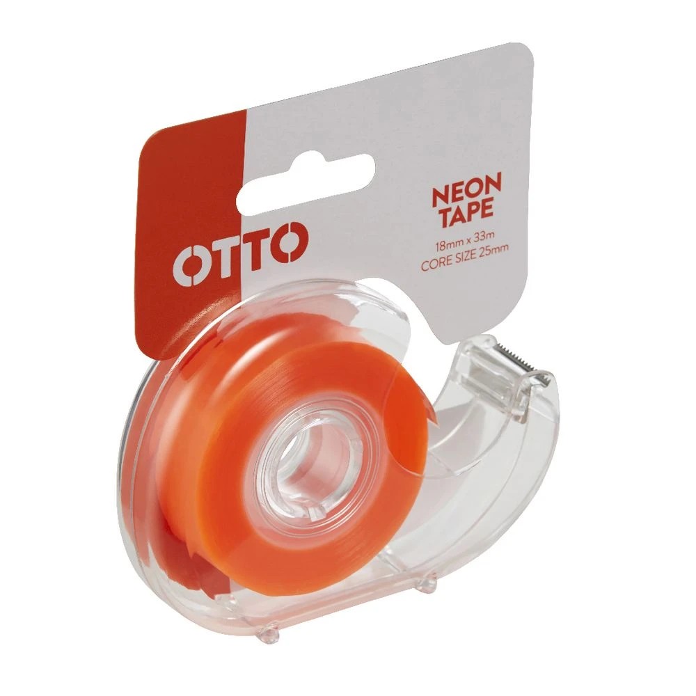 2 Otto Invisible Adhesive Tape with Dispenser 18mm x 33m Orange, 2 of 4