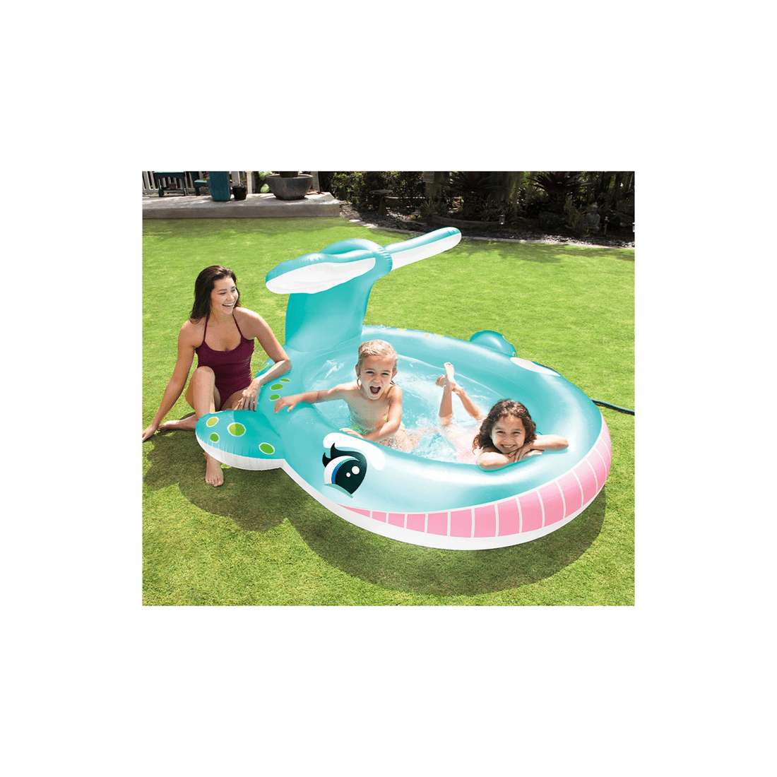 3 INTEX 2.01m x 1.96m Whale Spray Pool Garden Hose Sprayer 200L 11ga Vinyl - Blue, 3 of 3