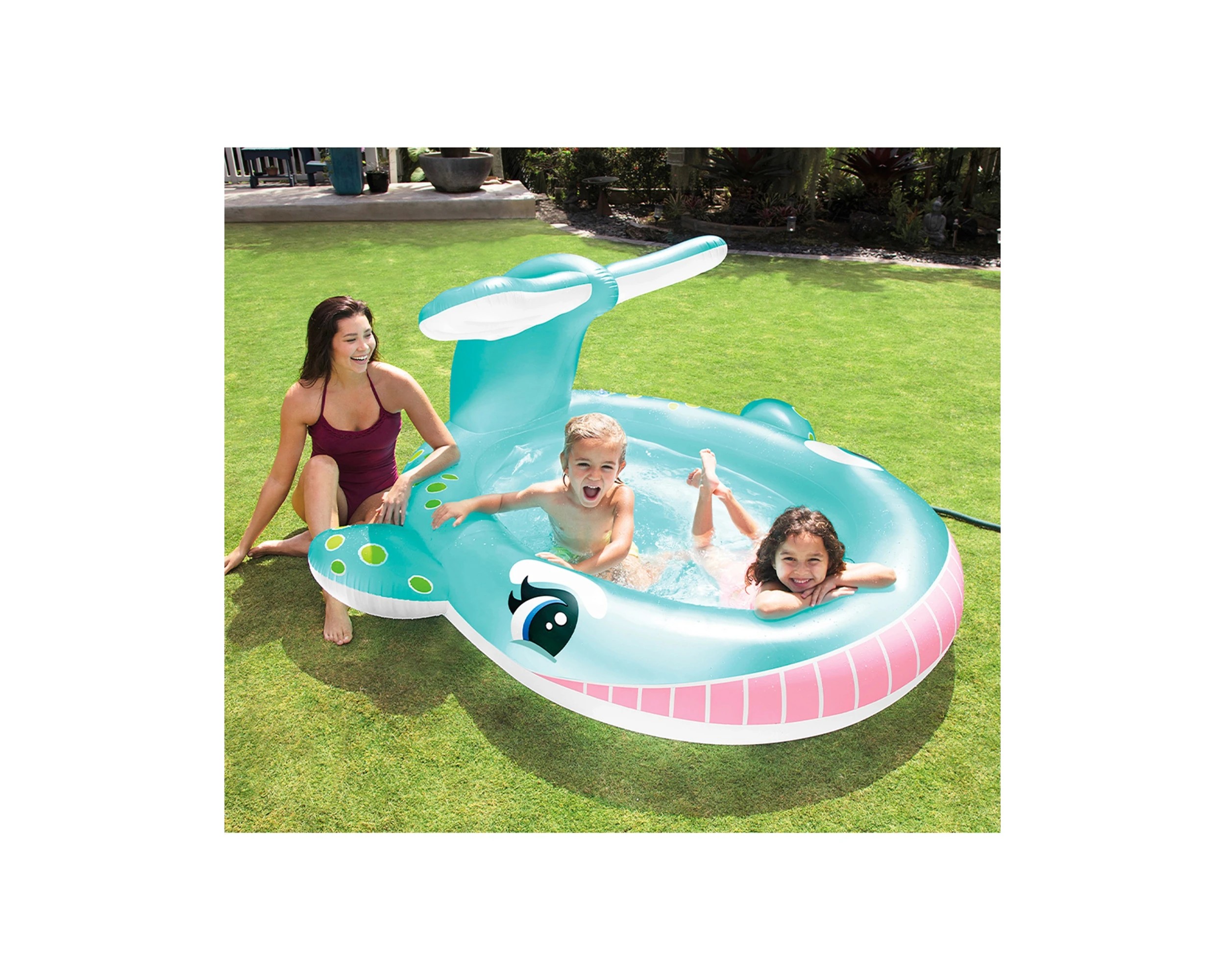 3 INTEX 2.01m x 1.96m Whale Spray Pool Garden Hose Sprayer 200L 11ga Vinyl - Blue, 3 of 3